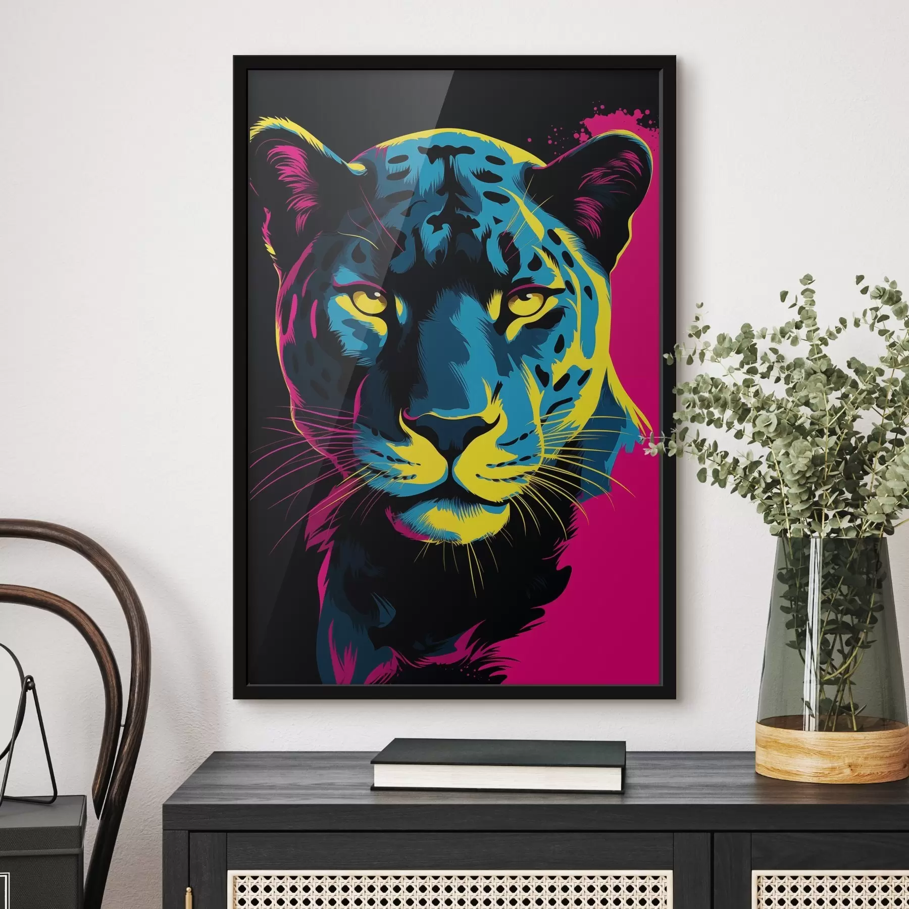 Papier peint Un tigre dans une explosion de couleurs f45280