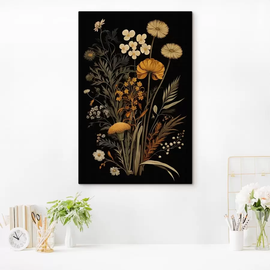 Tableau Fleurs sauvages aux couleurs sombres s45271