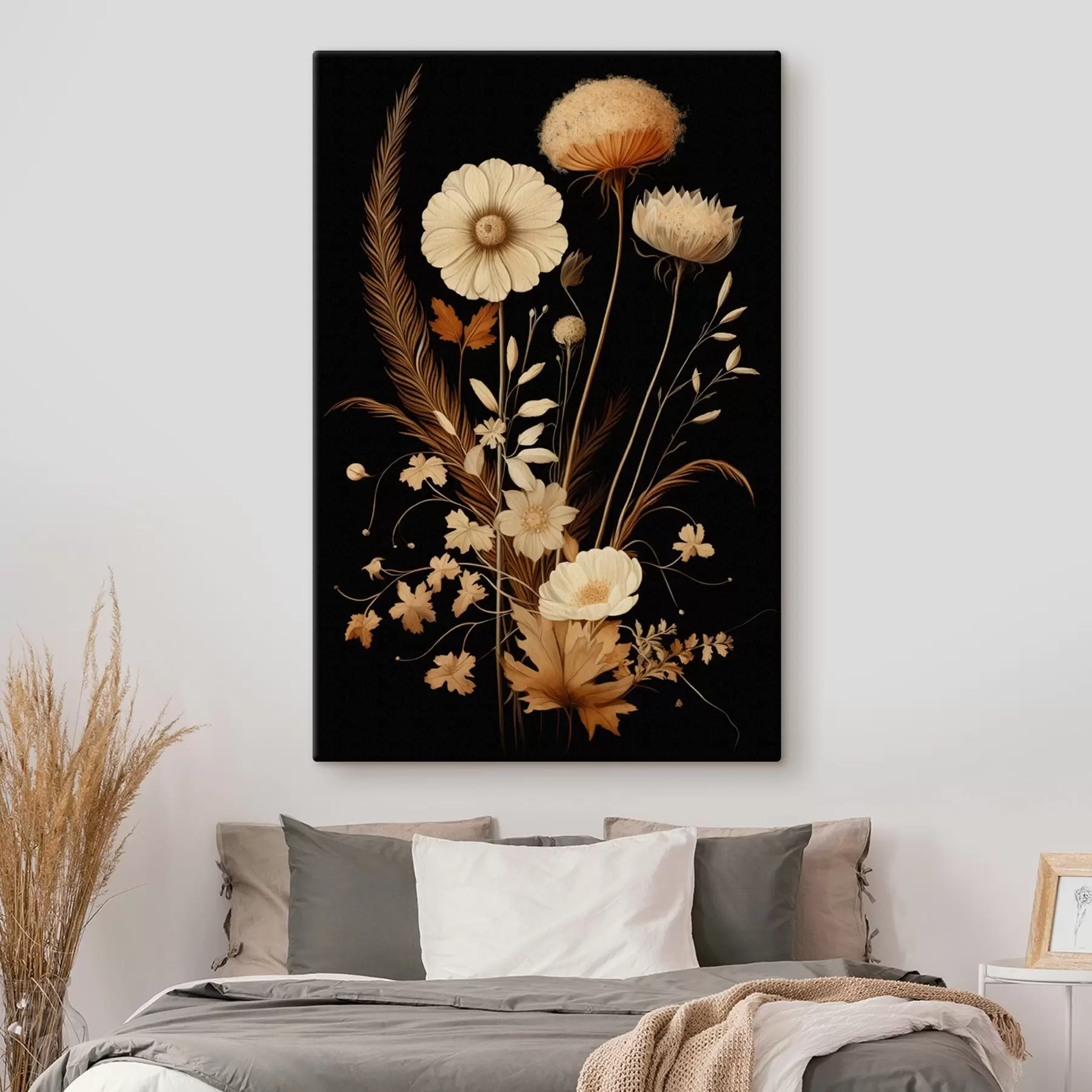Tableau Bouquet botanique dans des tons chauds s45272