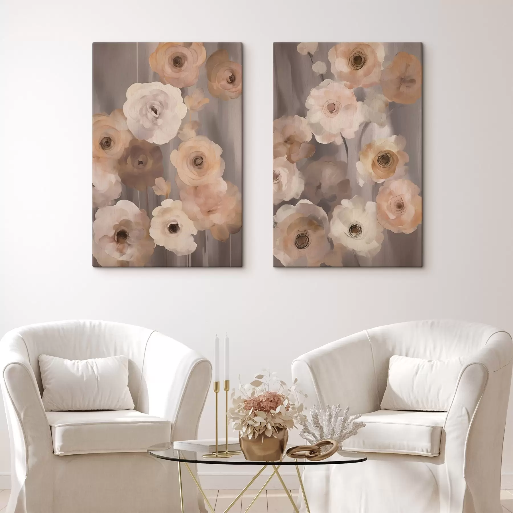 Tableau Fleurs abstraites m00542