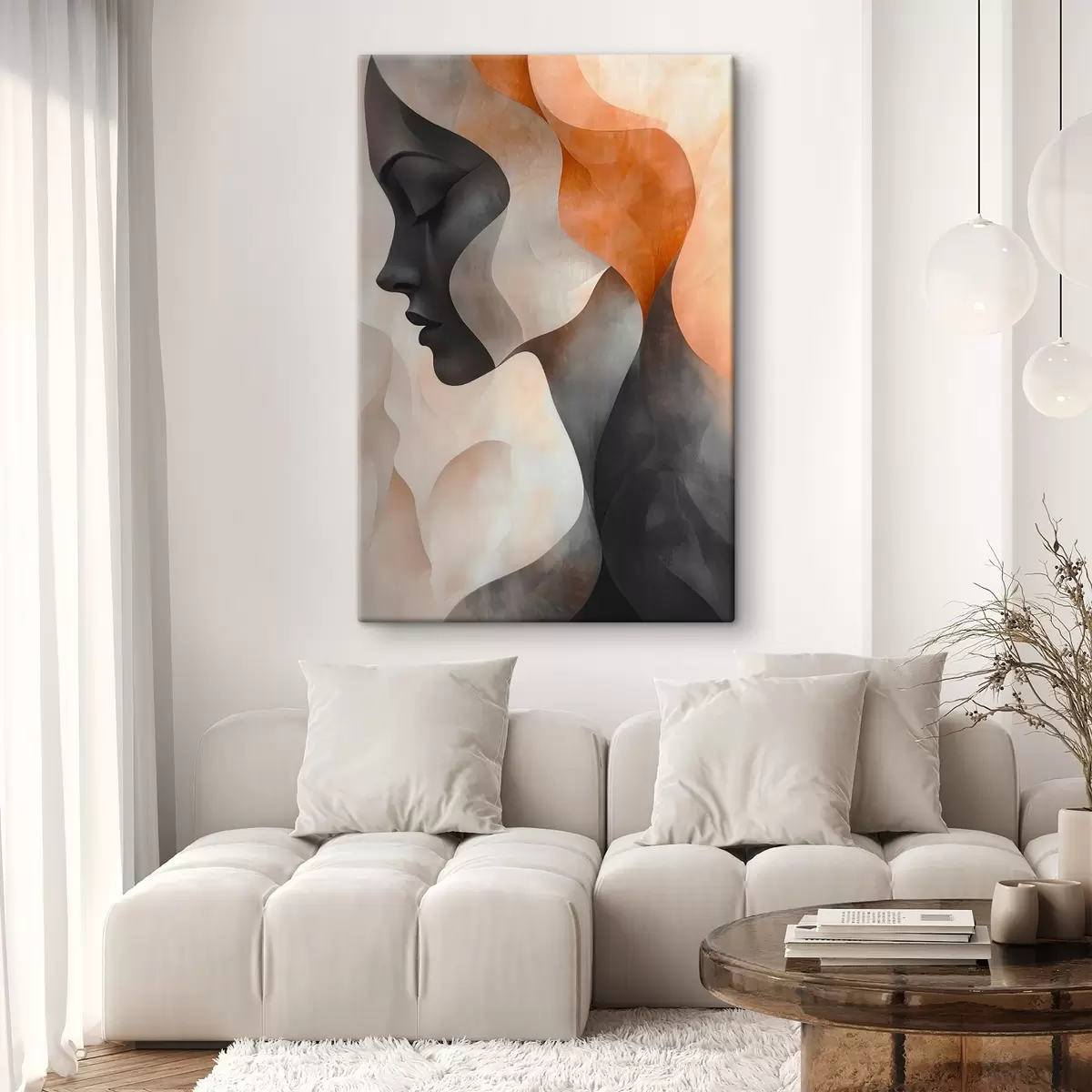 Tableau Abstraction avec un portrait de femme s45235