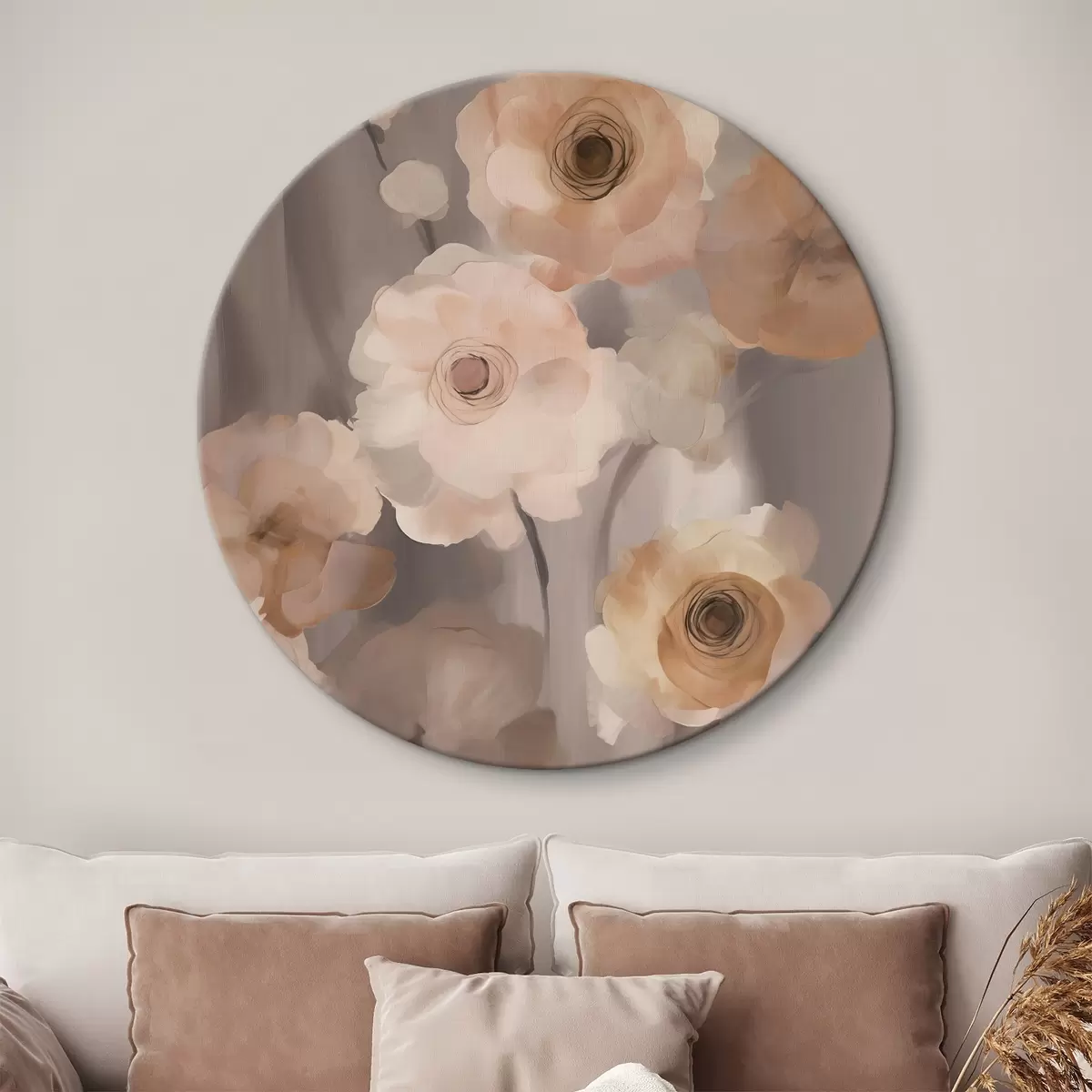 Tableaux rondes Fleurs abstraites r45161