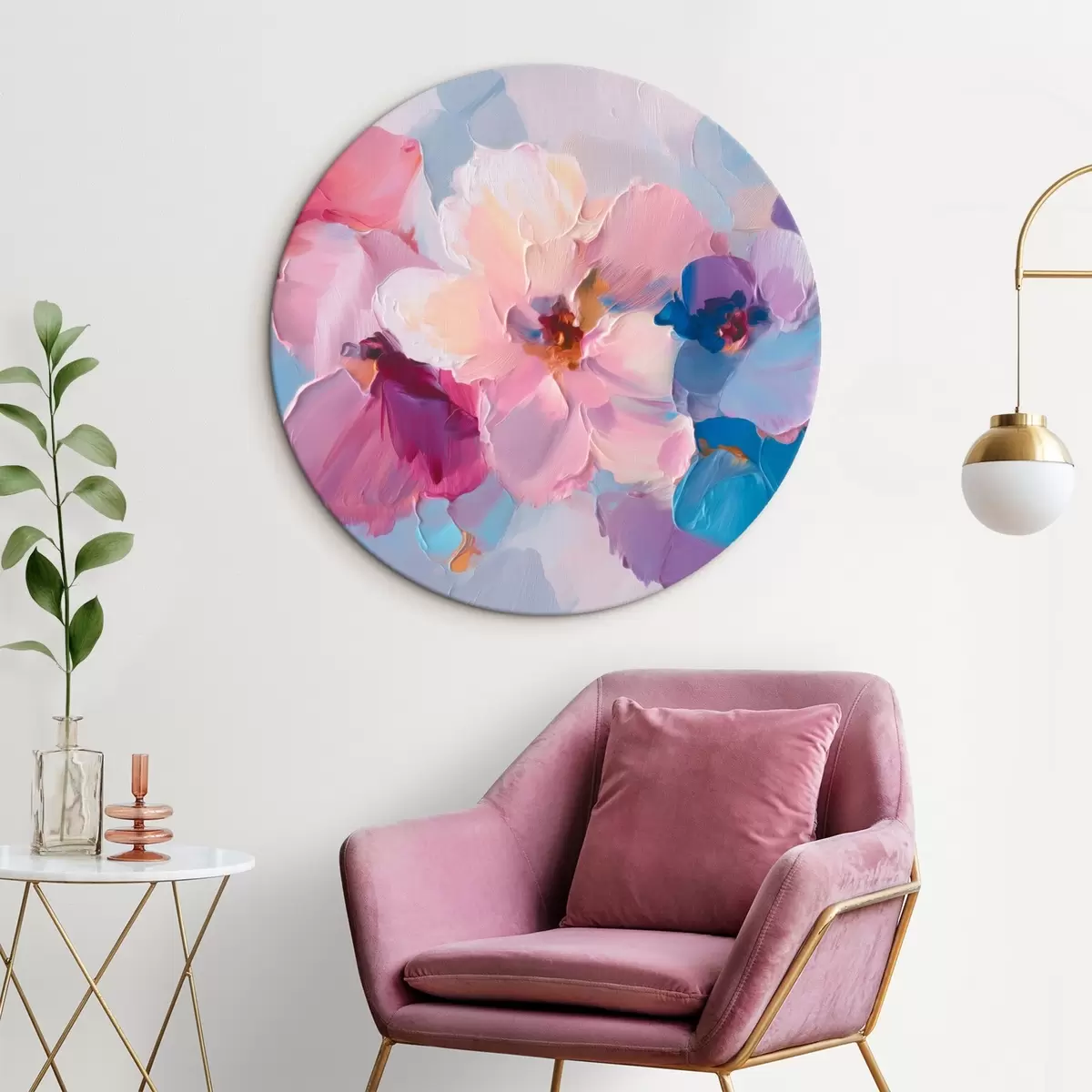 Tableaux rondes Fleurs abstraites r45232