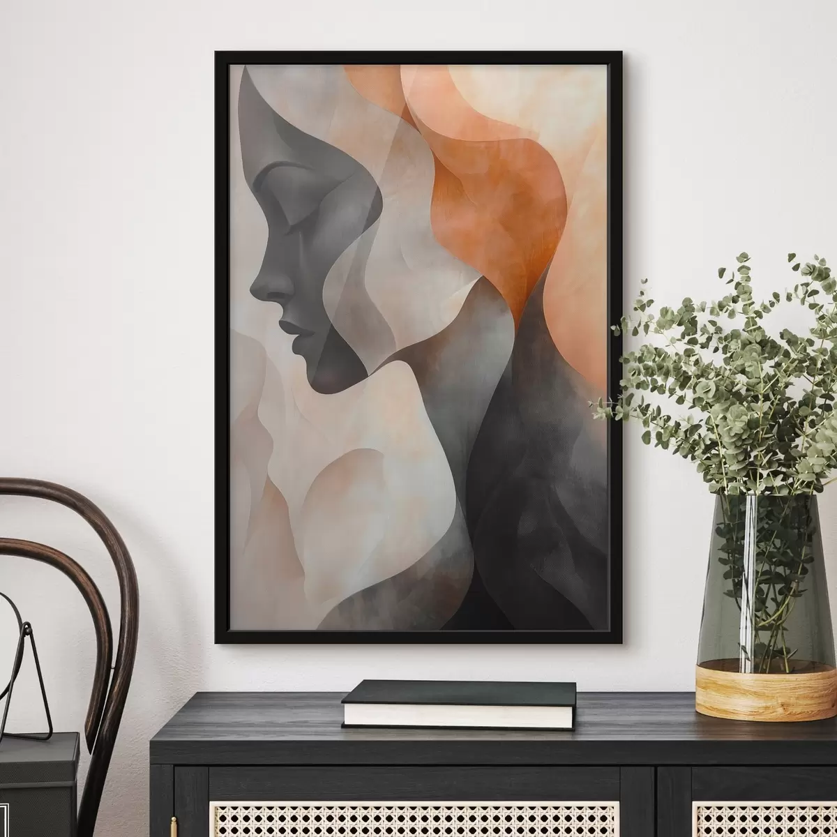 Poster Abstraction avec un portrait de femme f45235