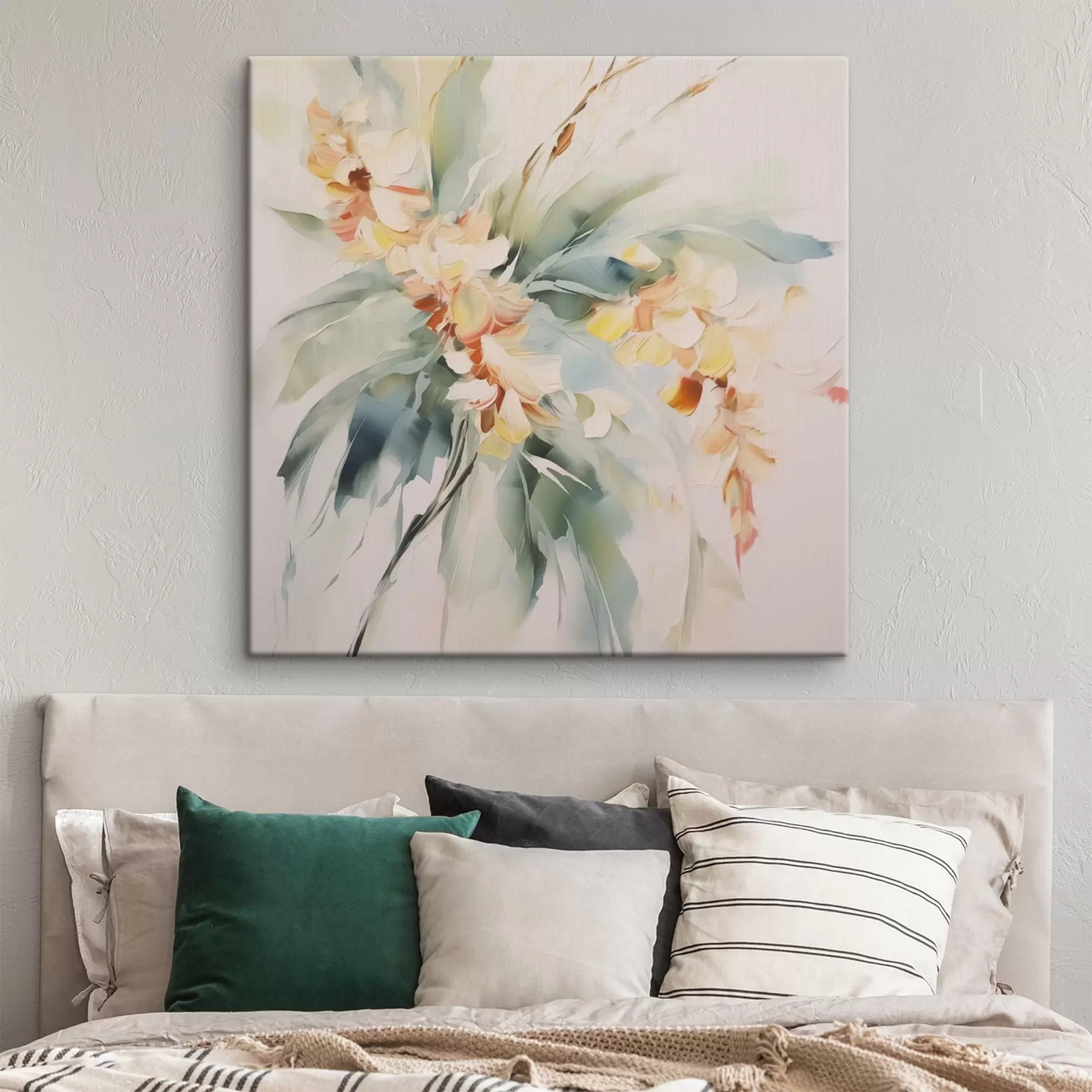 Tableau Fleurs abstraites dans le feuillage s45305