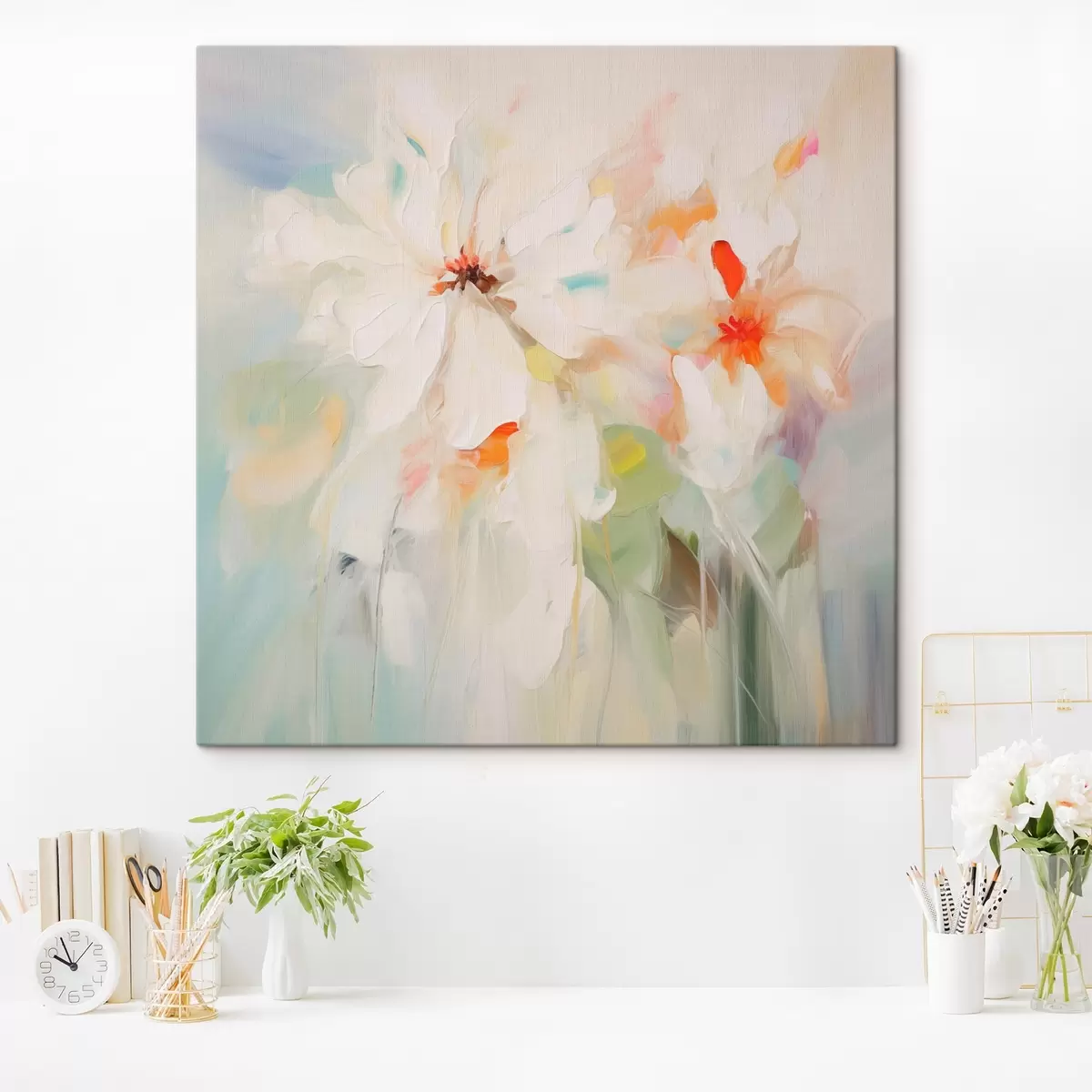 Tableau Peinture imitation fleurs s45306
