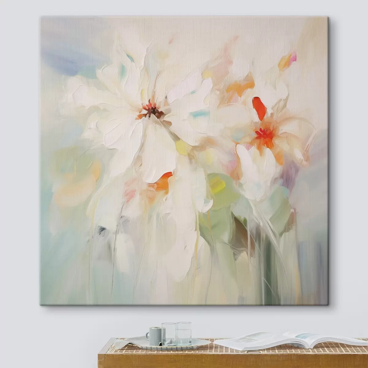 Tableau Peinture imitation fleurs s45306