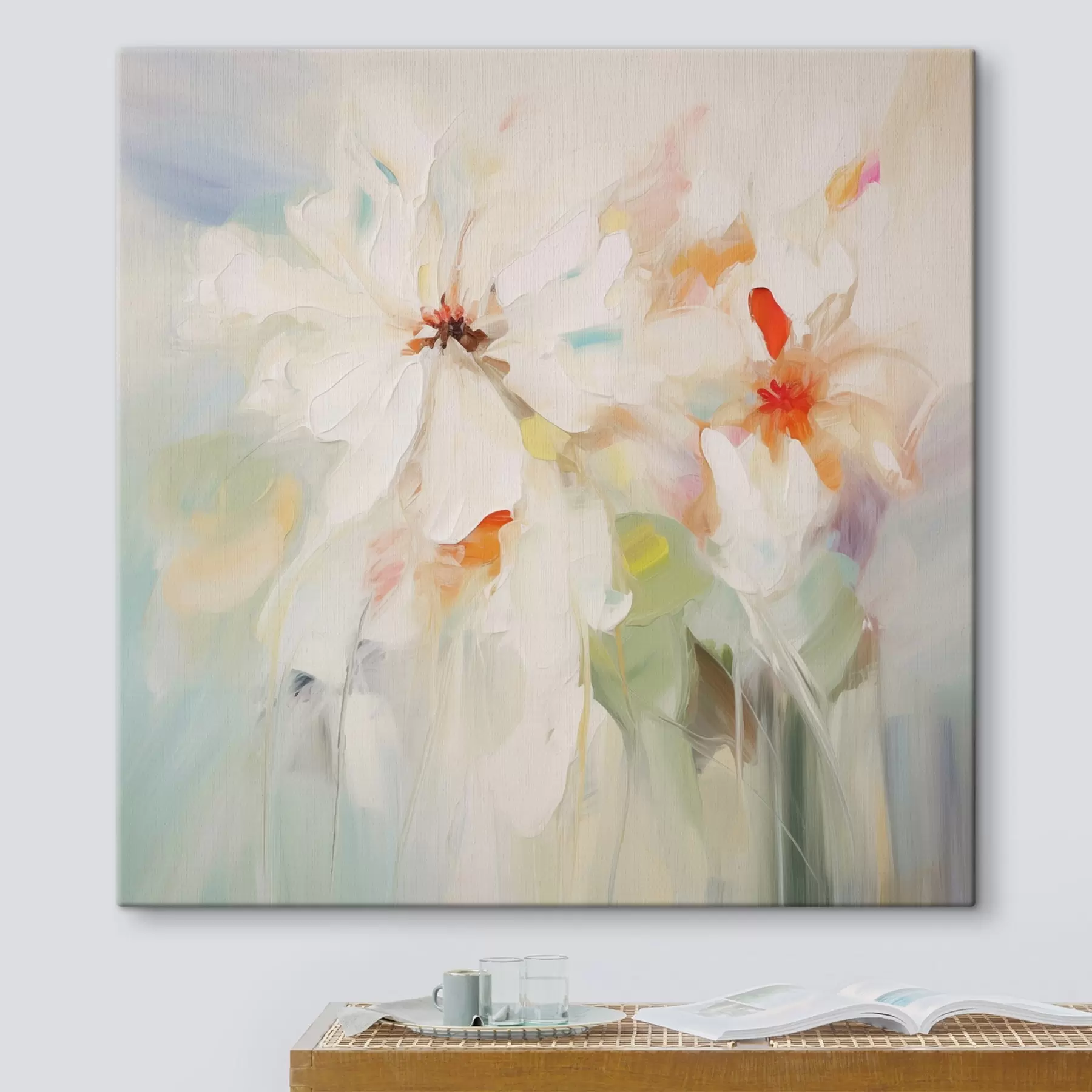 Tableau Peinture imitation fleurs s45306