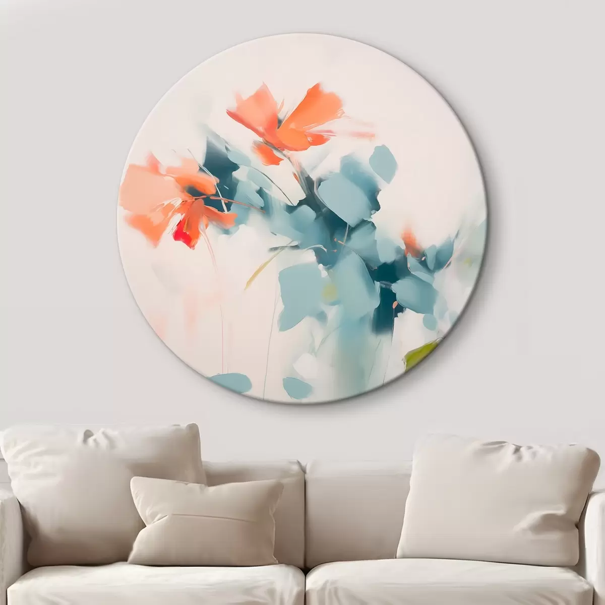 Tableaux rondes Imitation de fleurs abstraites r45303