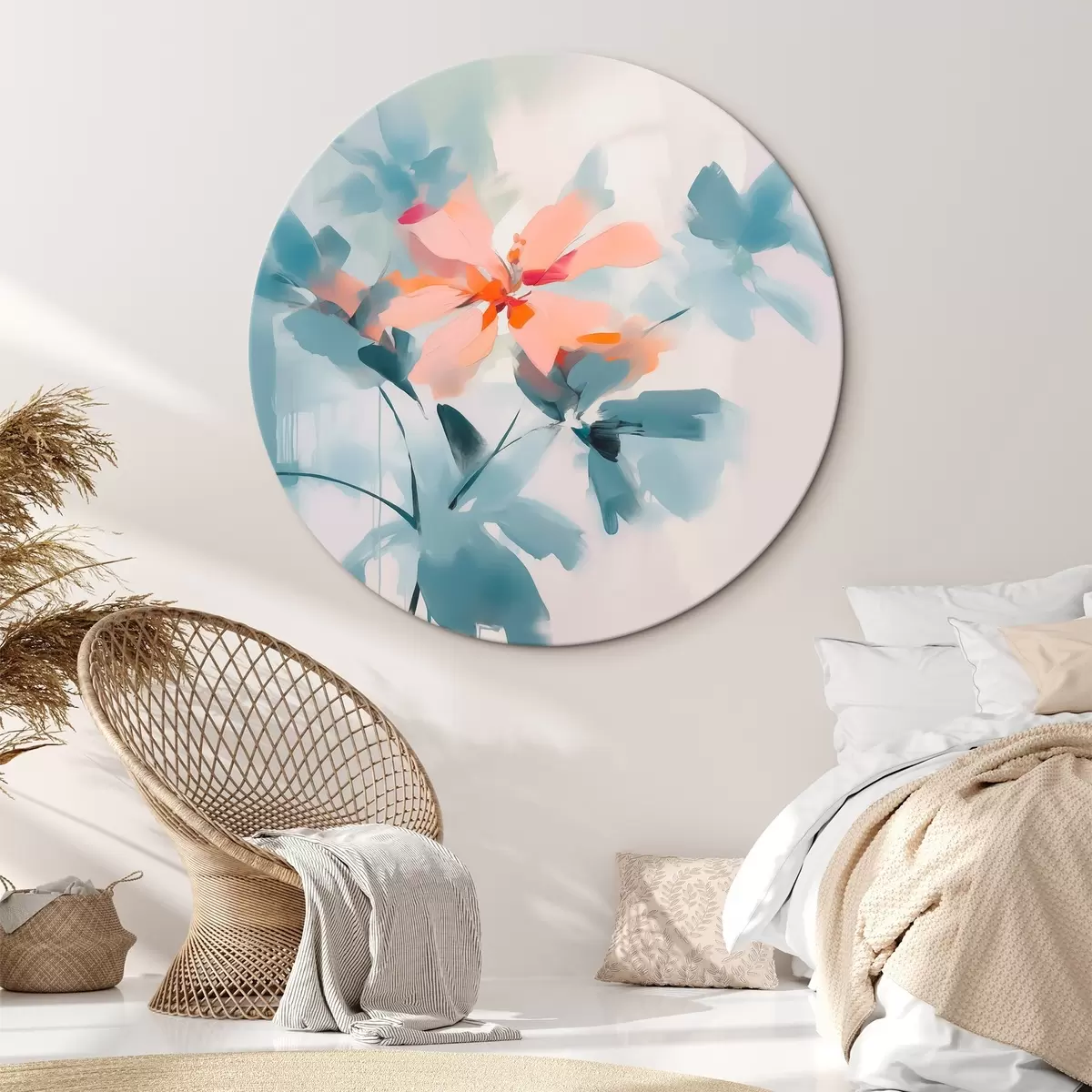 Tableaux rondes Fleurs abstraites r45304