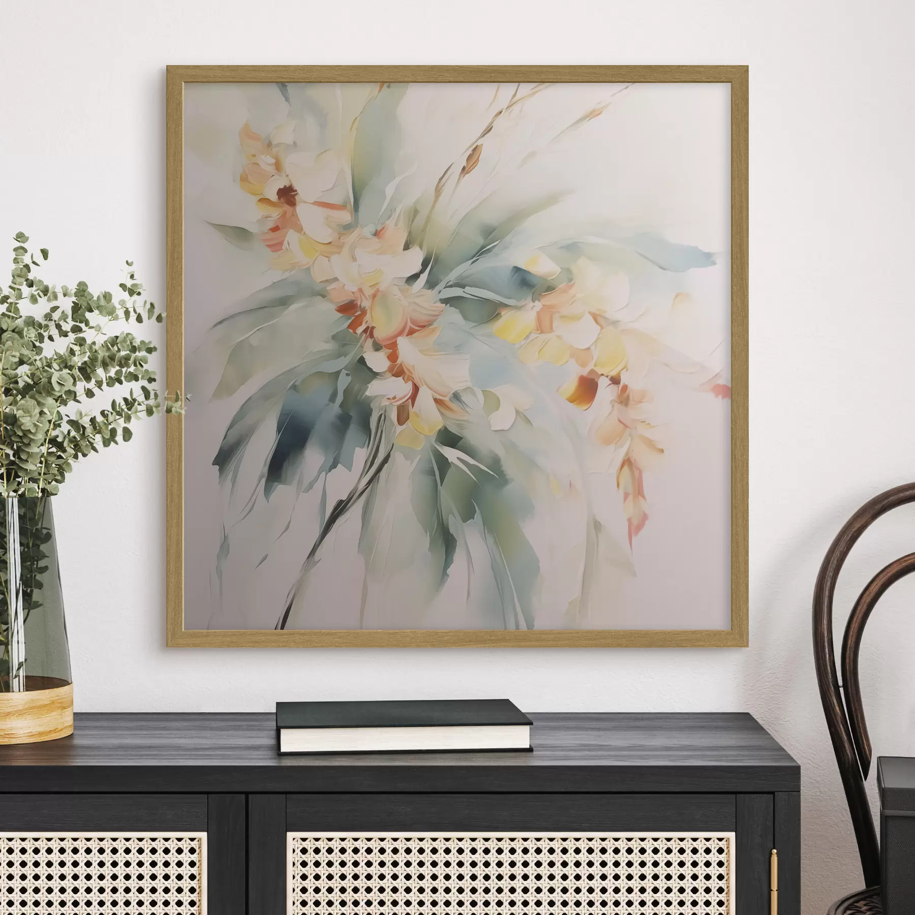 Papier peint Fleurs abstraites dans le feuillage f45305