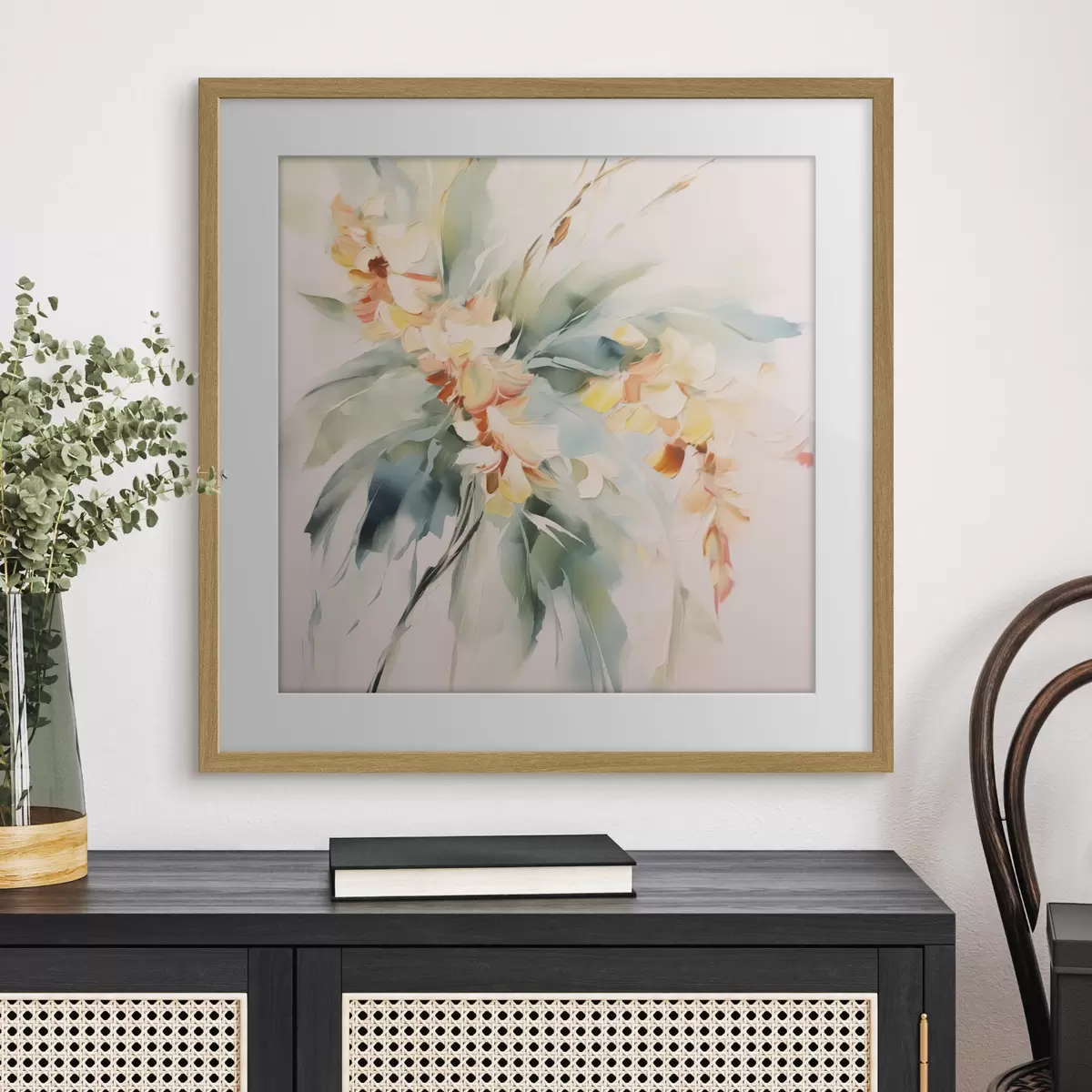 Poster Fleurs abstraites dans le feuillage f45305