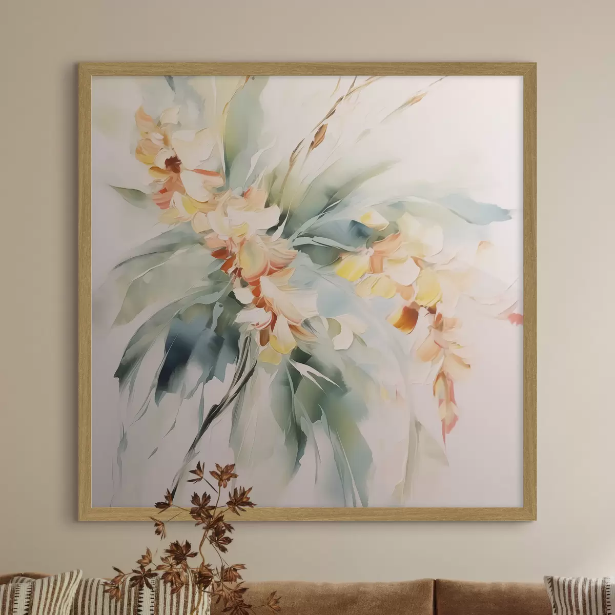Poster Fleurs abstraites dans le feuillage f45305