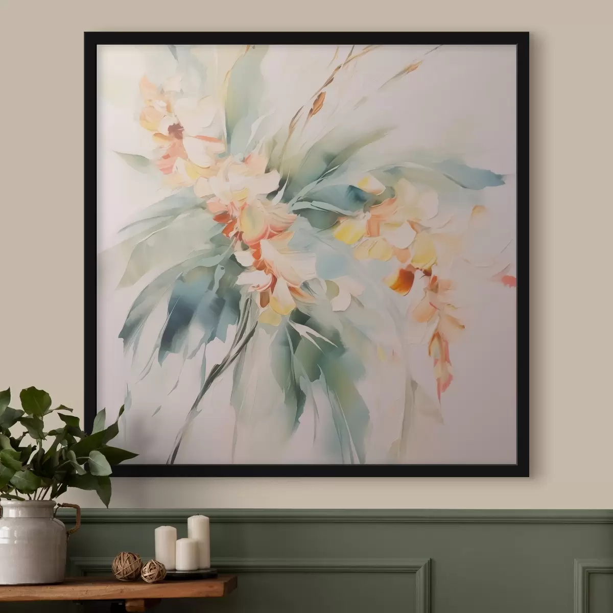 Poster Fleurs abstraites dans le feuillage f45305