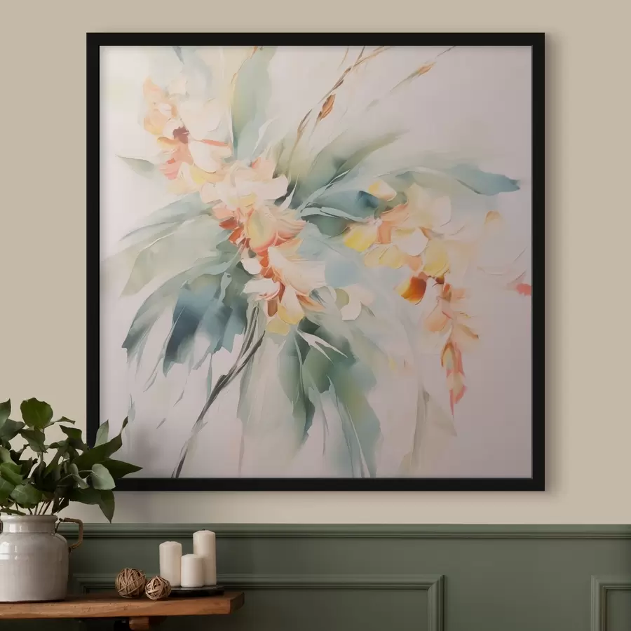 Papier peint Fleurs abstraites dans le feuillage f45305