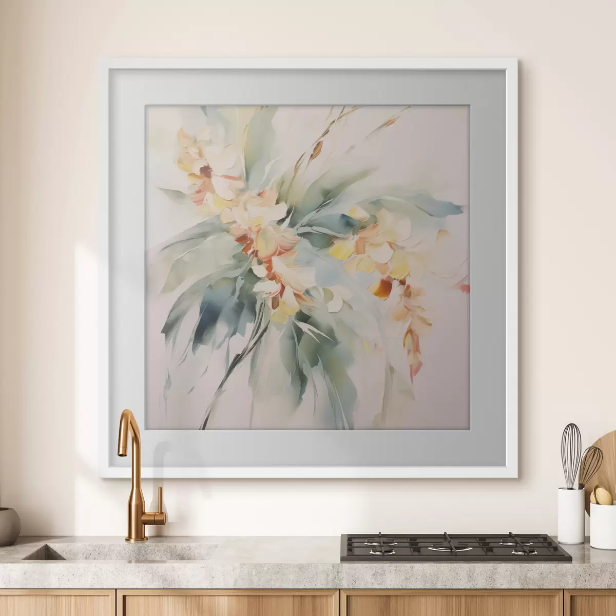 Poster Fleurs abstraites dans le feuillage f45305