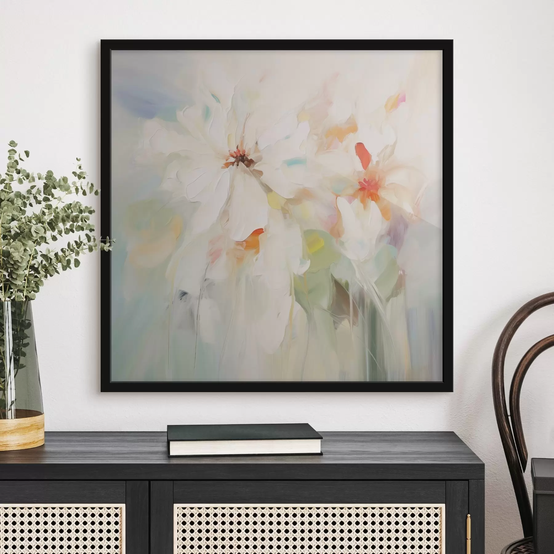 Papier peint Peinture imitation fleurs f45306