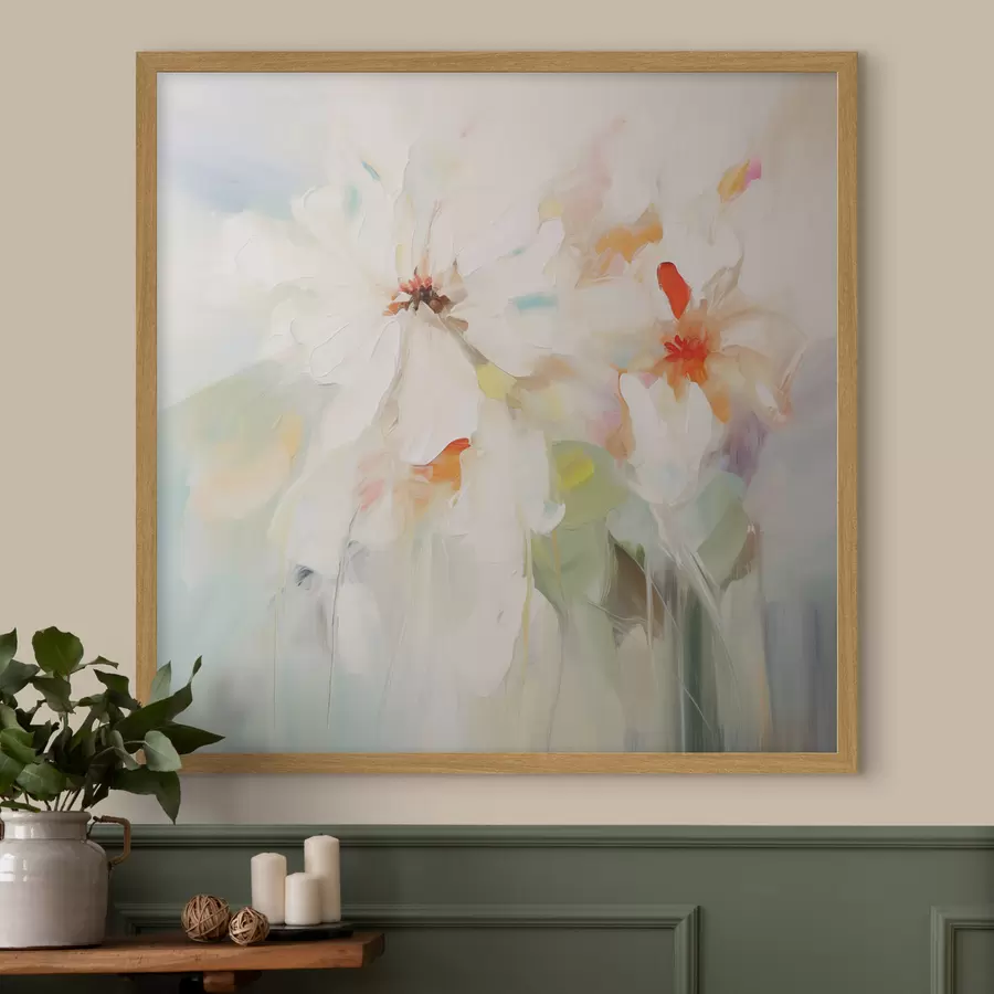 Papier peint Peinture imitation fleurs f45306