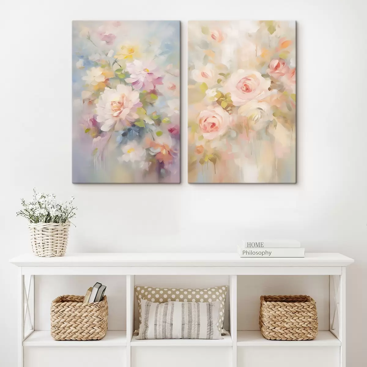Tableau Peinture imitation fleurs m00563