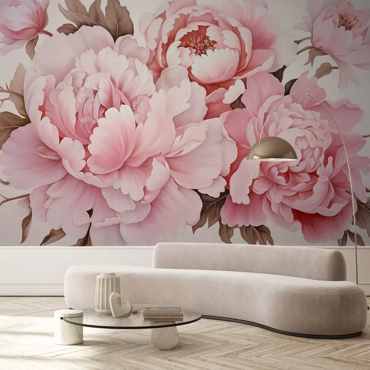 Papier peint Pivoines délicates w04365