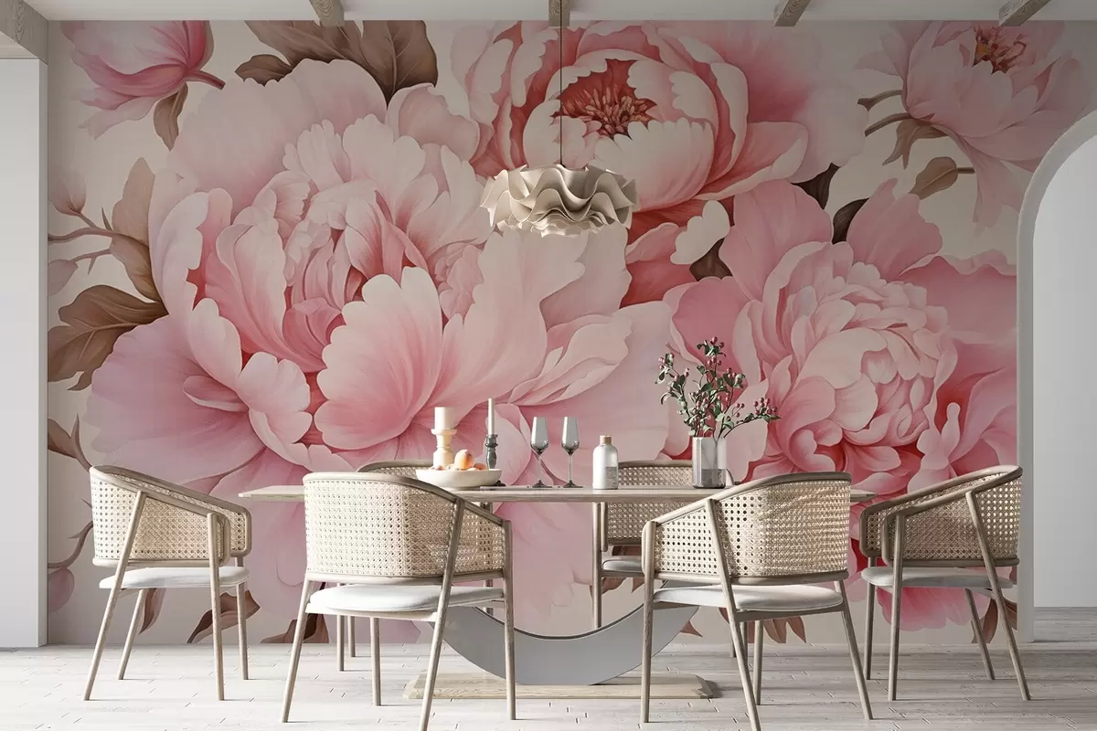 Papier peint Pivoines délicates w04365