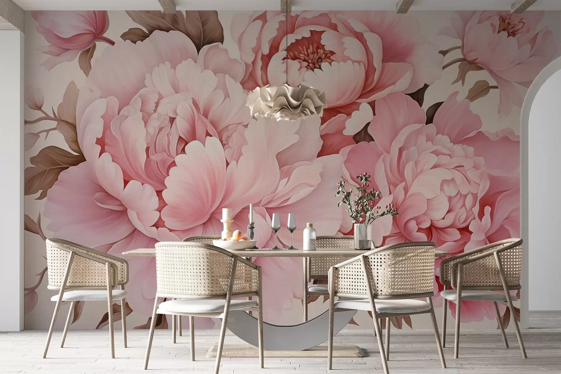 Papier peint Pivoines délicates w04365
