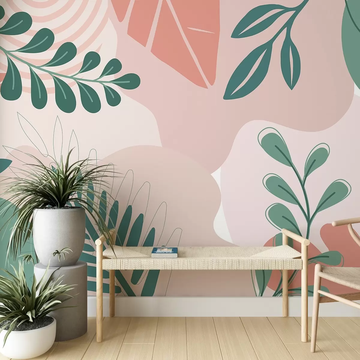 Papier peint Abstraction, feuilles w04366