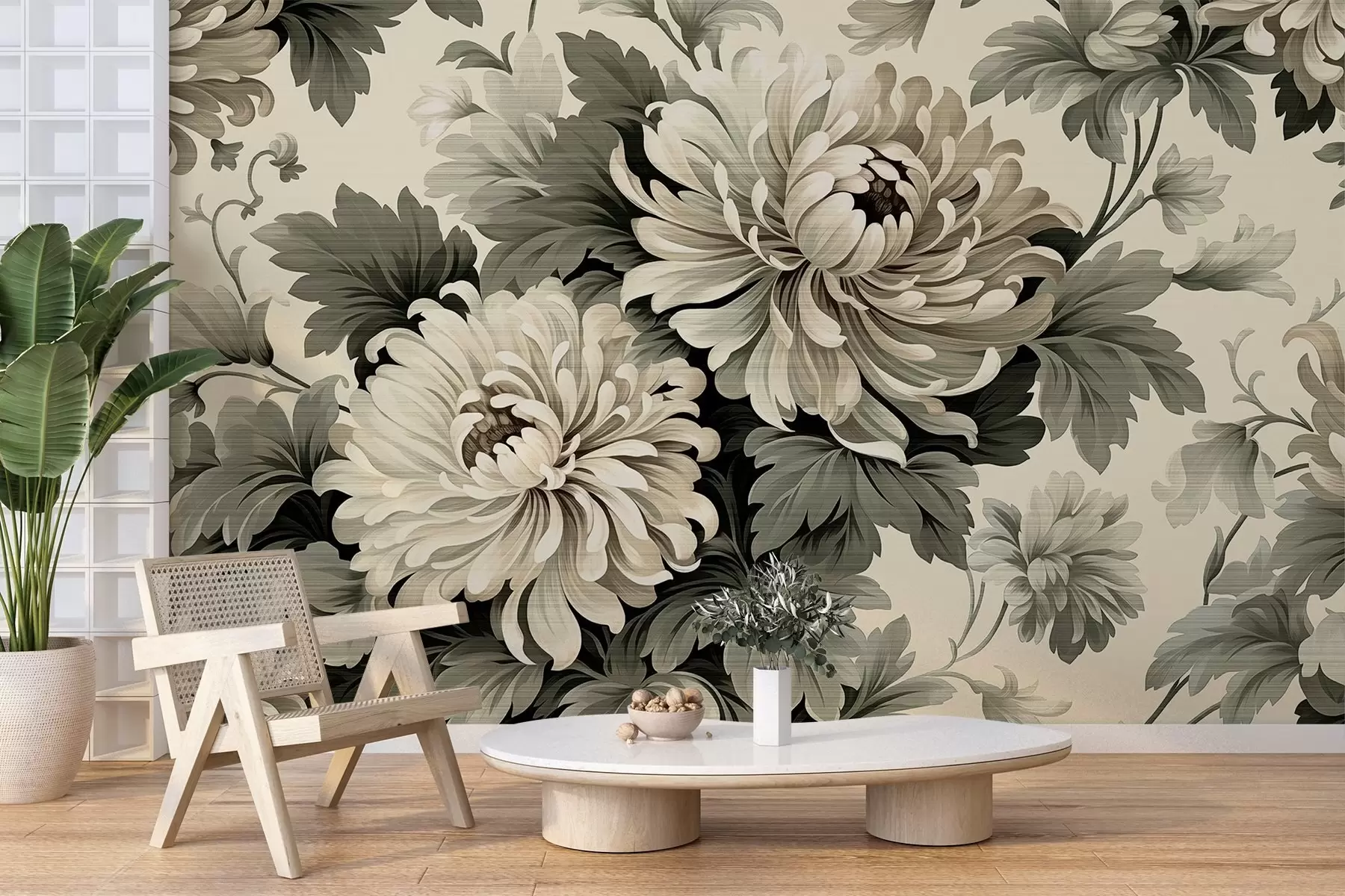 Papier peint Chrysanthème en fleurs w04367