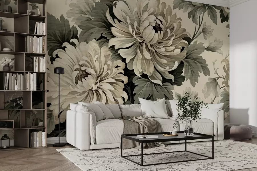 Papier peint Chrysanthème en fleurs w04367