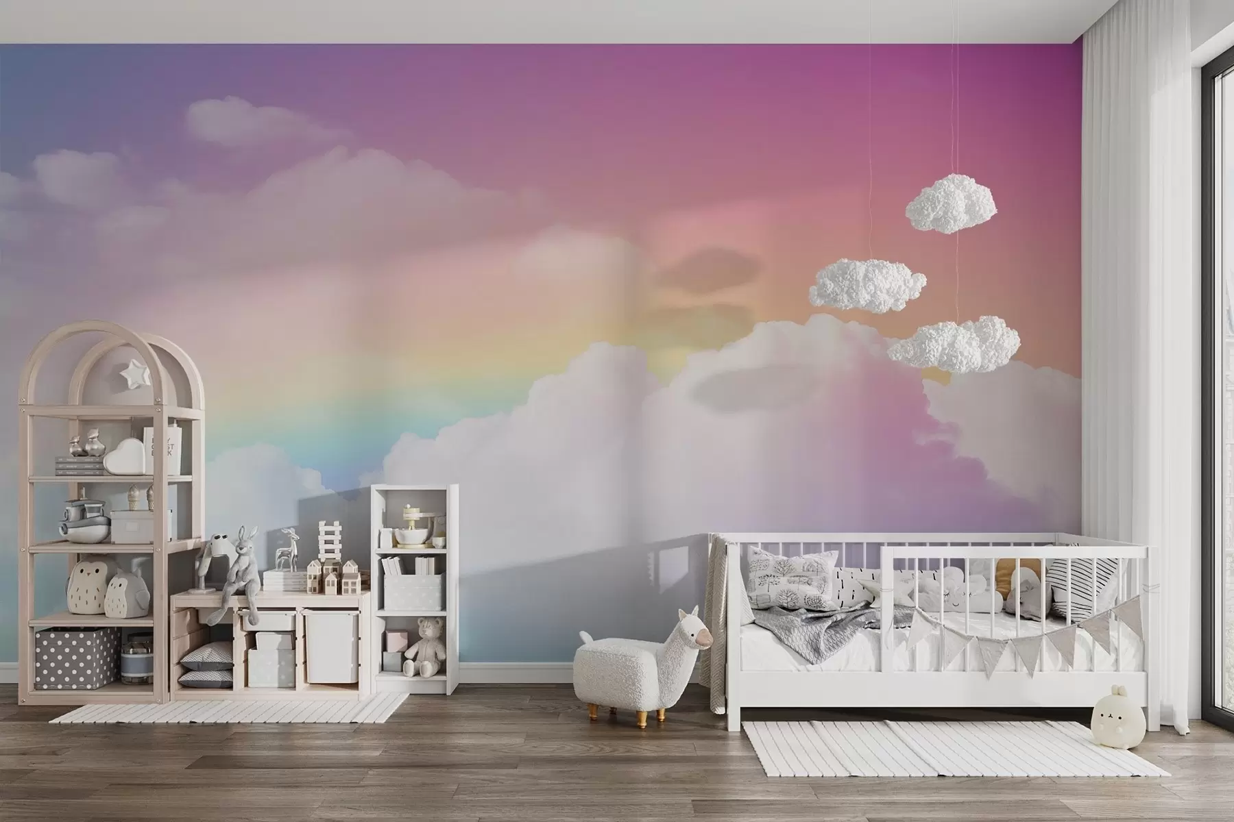 Papier peint Nuages et arc-en-ciel w04368