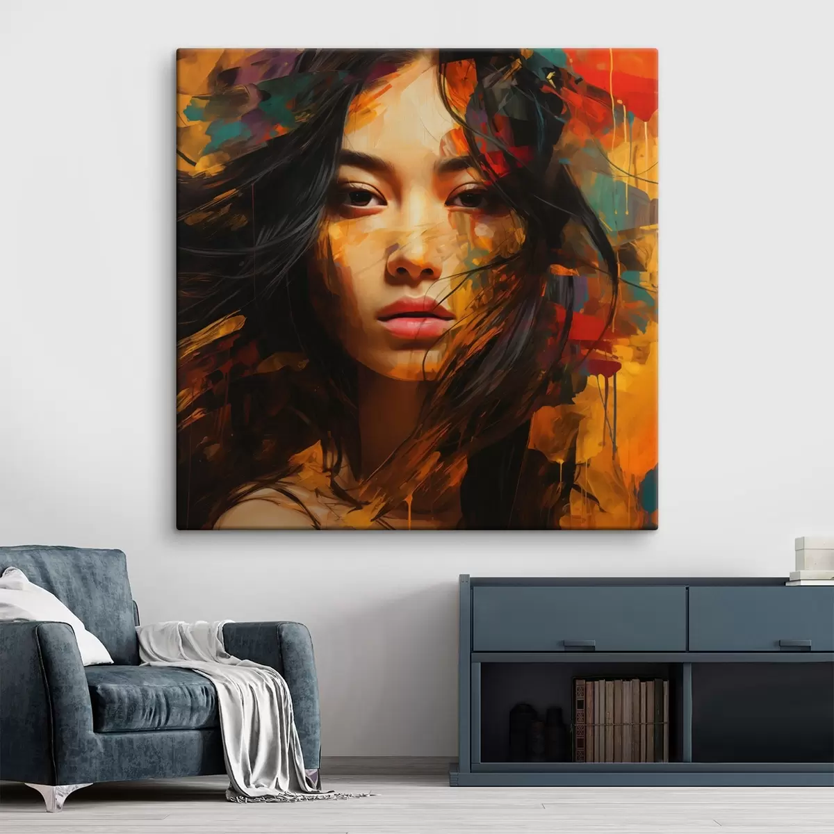 Tableau Portrait d'une femme dans un style abstrait s45039