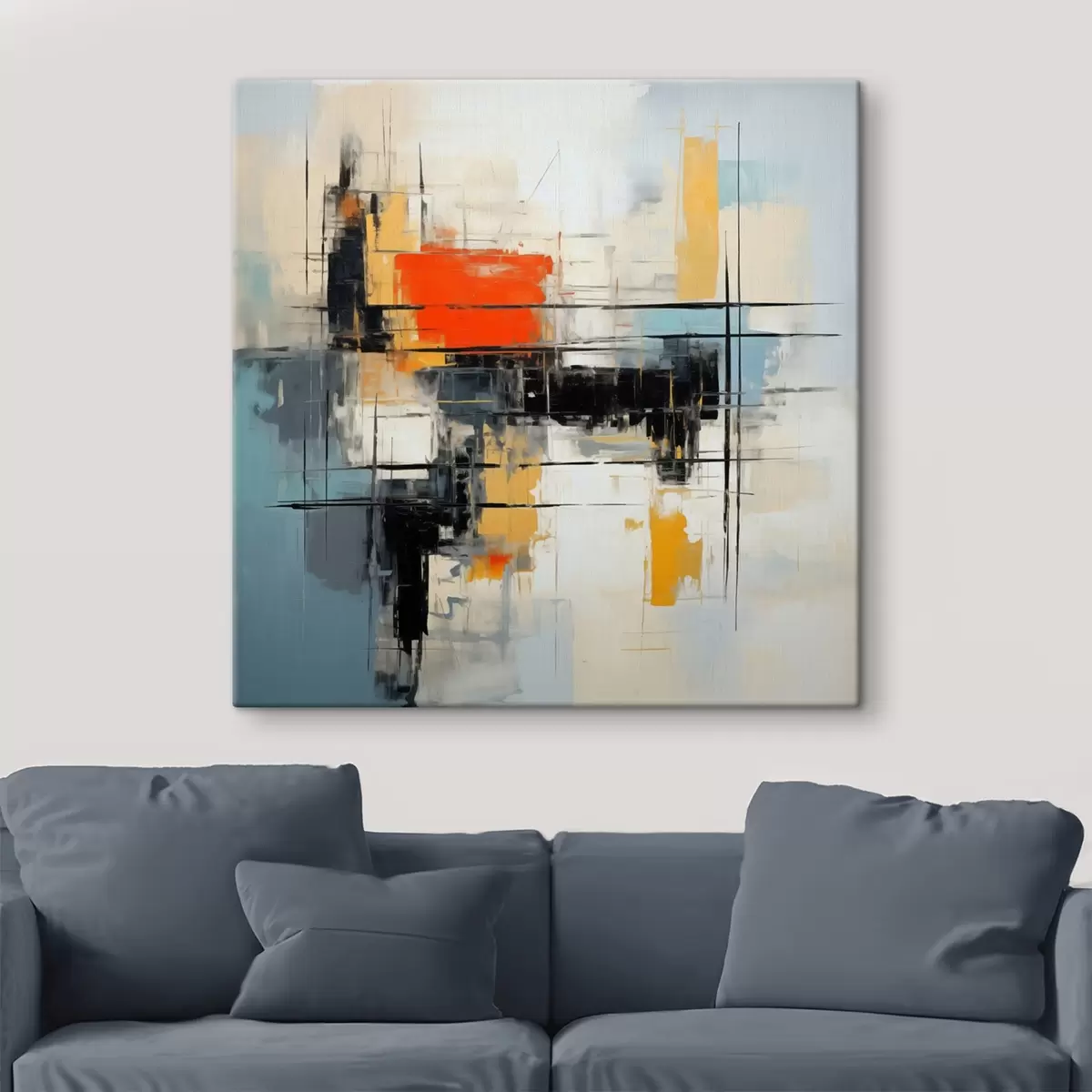 Tableau Toile dynamique de style moderne avec des traits vifs s45040
