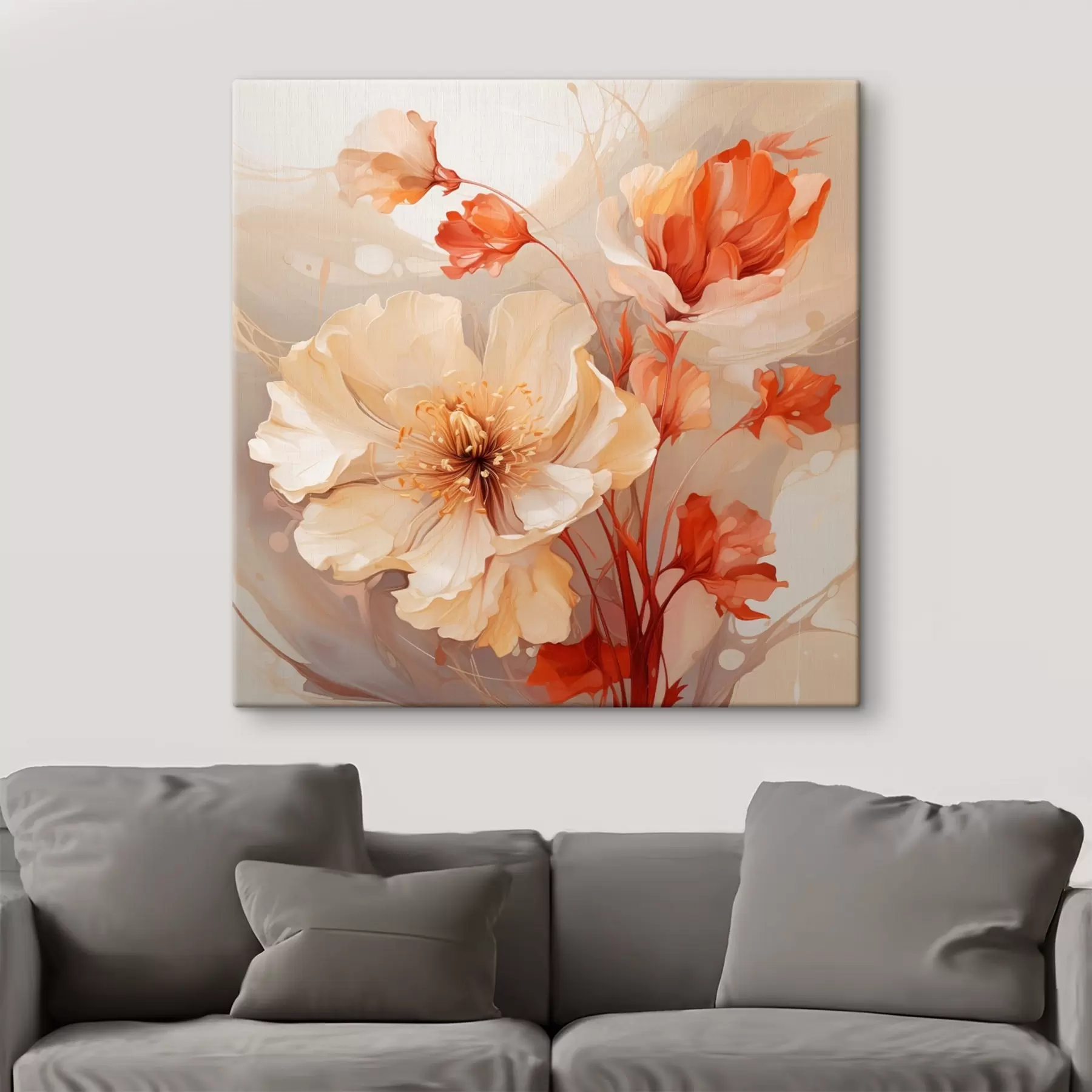 Papier peint Fleurs magiques dans des tons pastel dans un style rêveur s45042