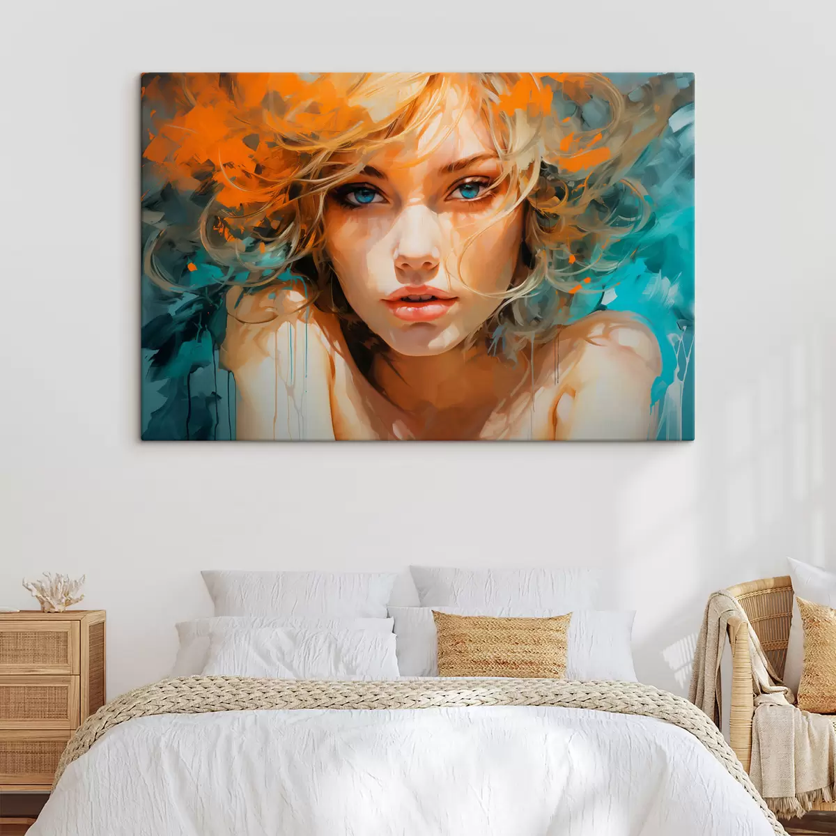 Tableau Image expressive d'une femme dans un style abstrait-réaliste s45061