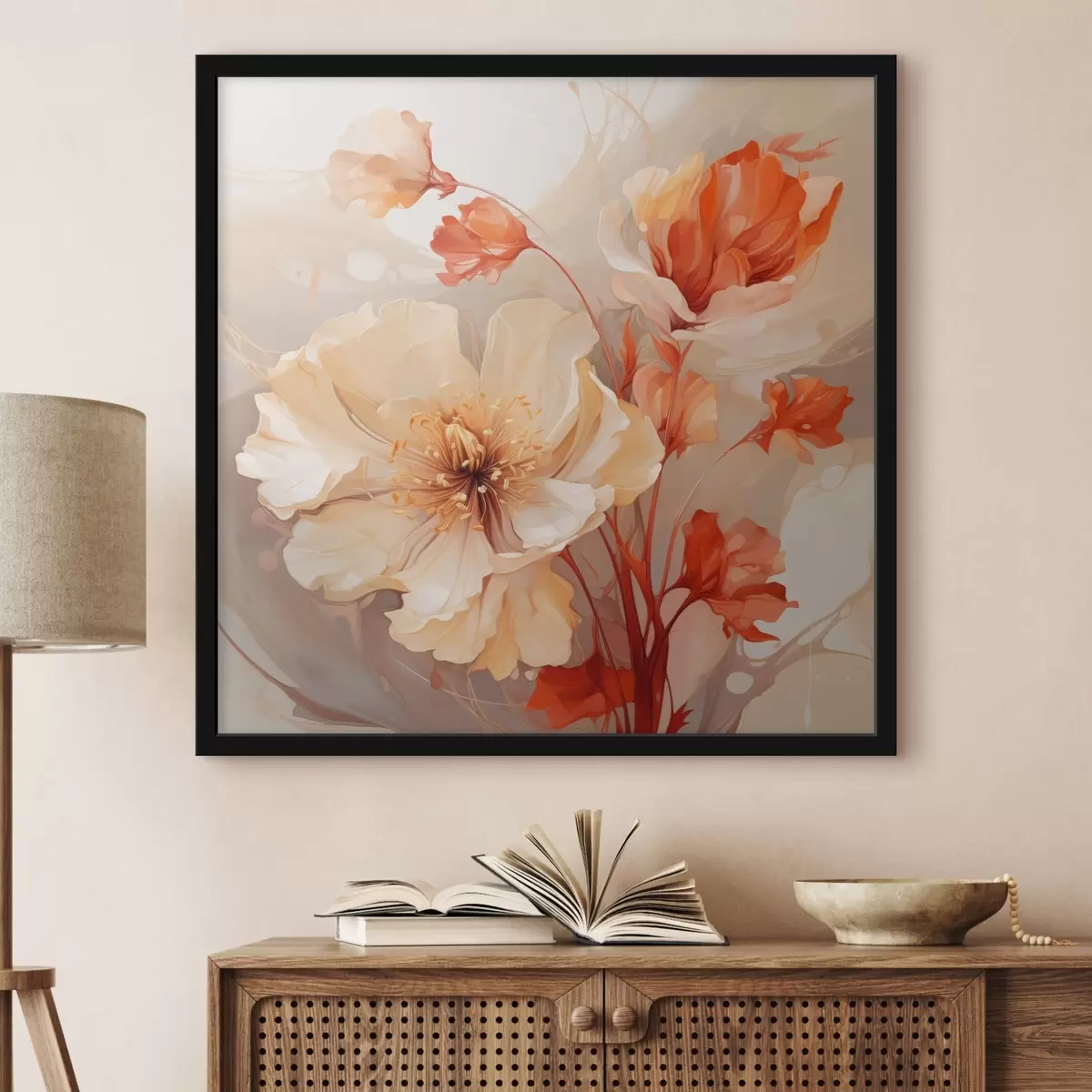 Poster Fleurs magiques dans des tons pastel dans un style rêveur f45042