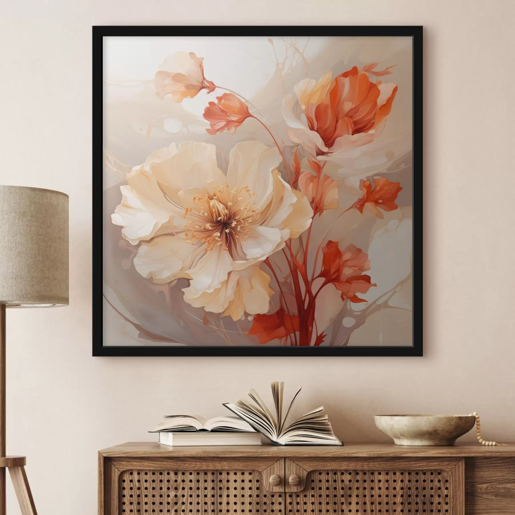 Papier peint Fleurs magiques dans des tons pastel dans un style rêveur f45042