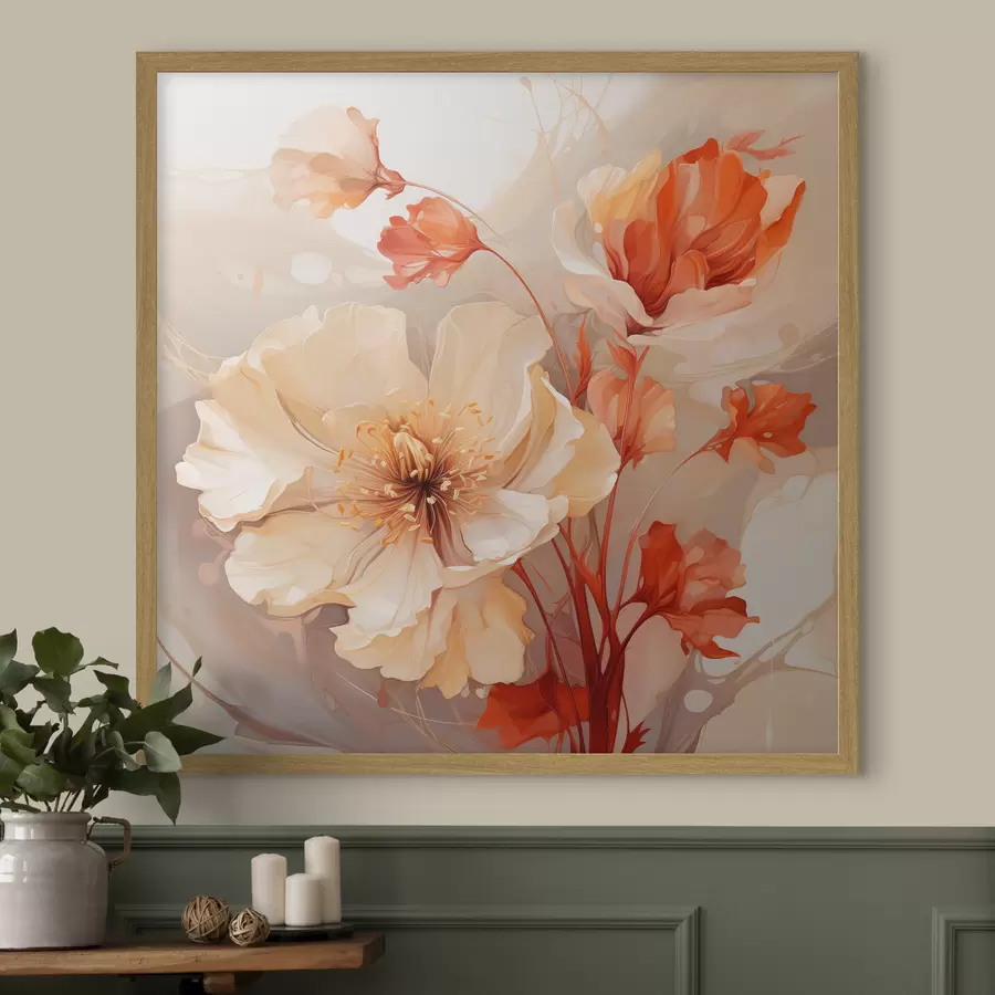 Papier peint Fleurs magiques dans des tons pastel dans un style rêveur f45042