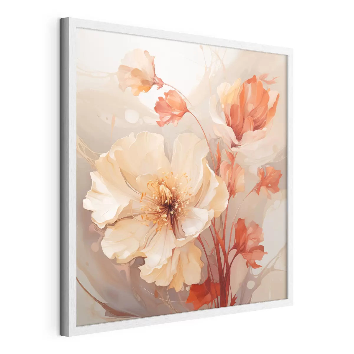 Poster Fleurs magiques dans des tons pastel dans un style rêveur f45042