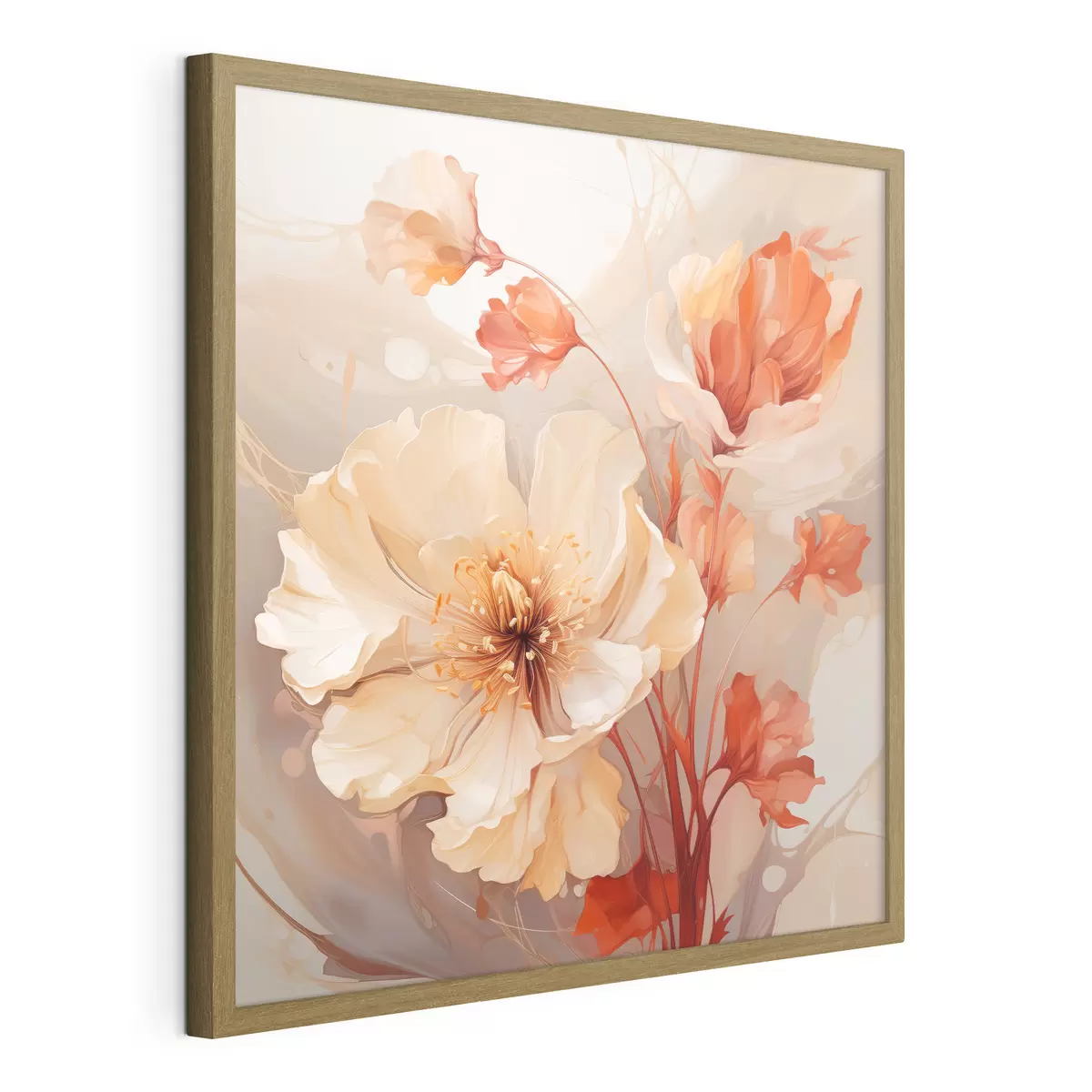 Poster Fleurs magiques dans des tons pastel dans un style rêveur f45042