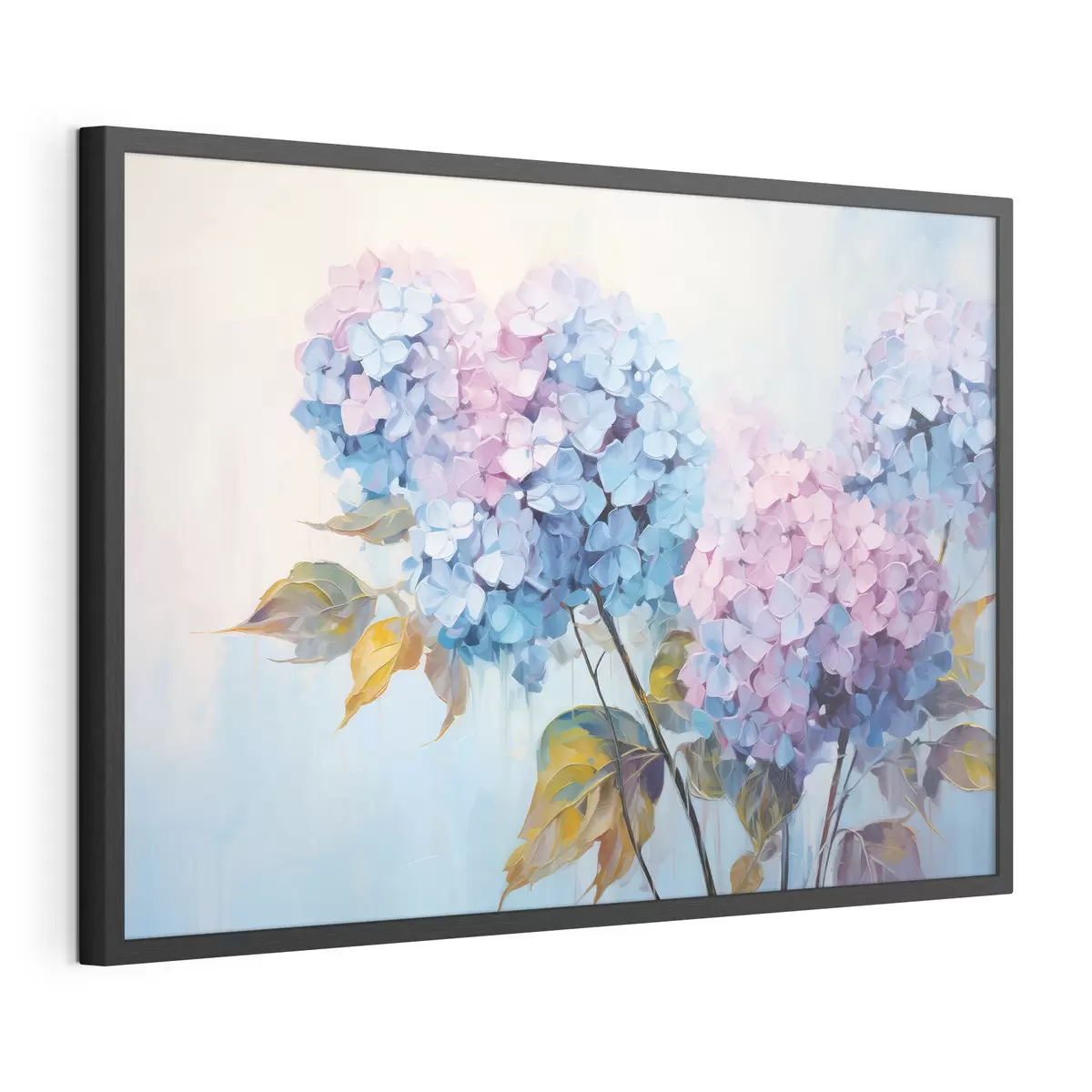 Poster Fleurs d'hortensia abstraites dans des tons doux f45056