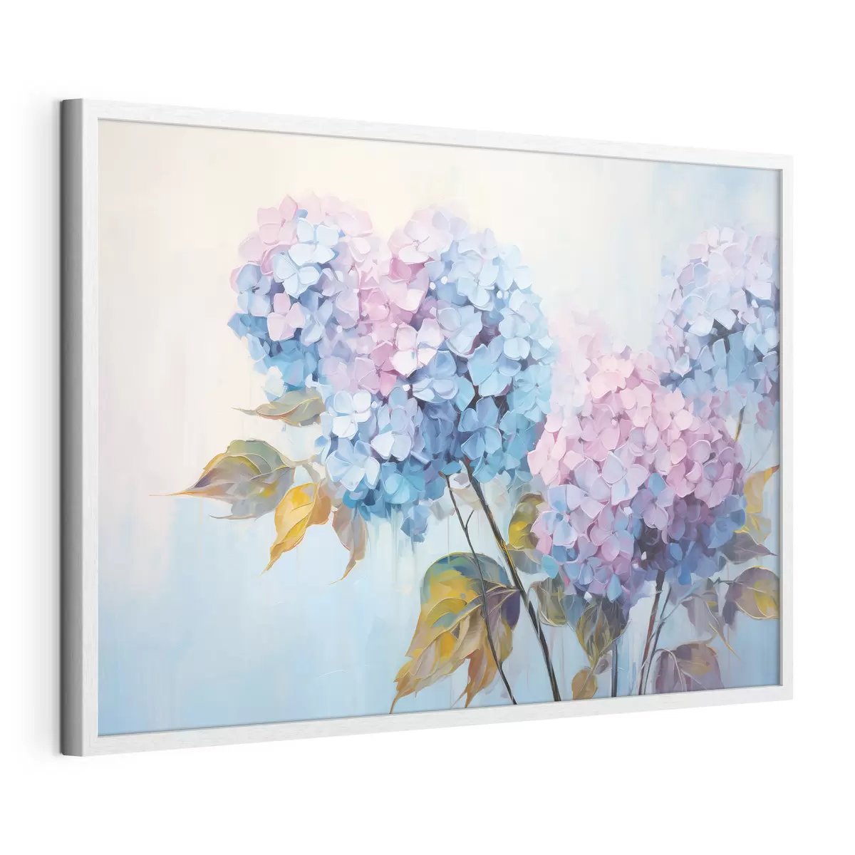 Poster Fleurs d'hortensia abstraites dans des tons doux f45056