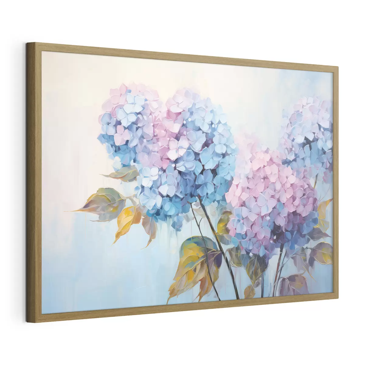 Poster Fleurs d'hortensia abstraites dans des tons doux f45056