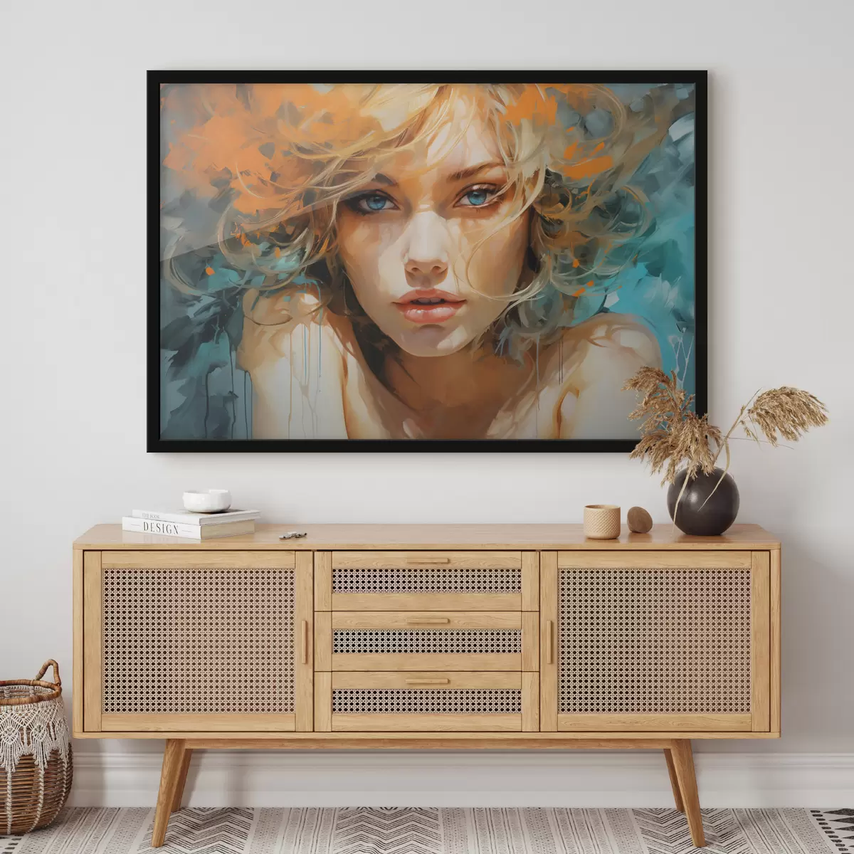Poster Image expressive d'une femme dans un style abstrait-réaliste f45061