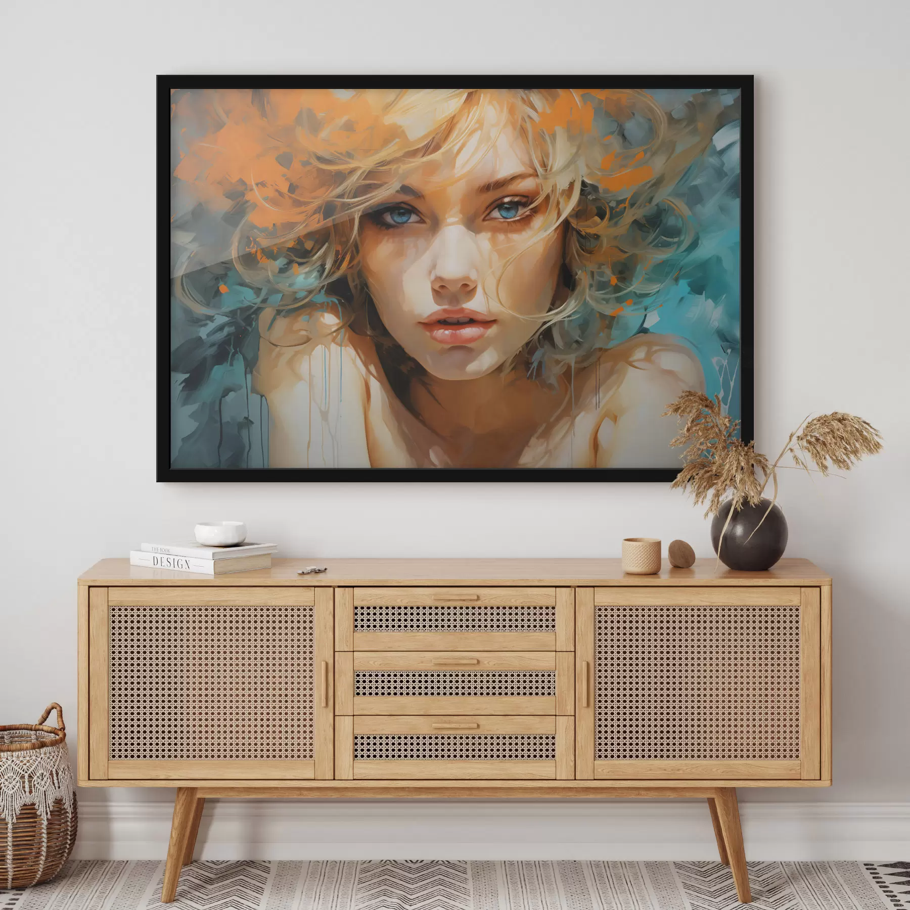 Papier peint Image expressive d'une femme dans un style abstrait-réaliste f45061