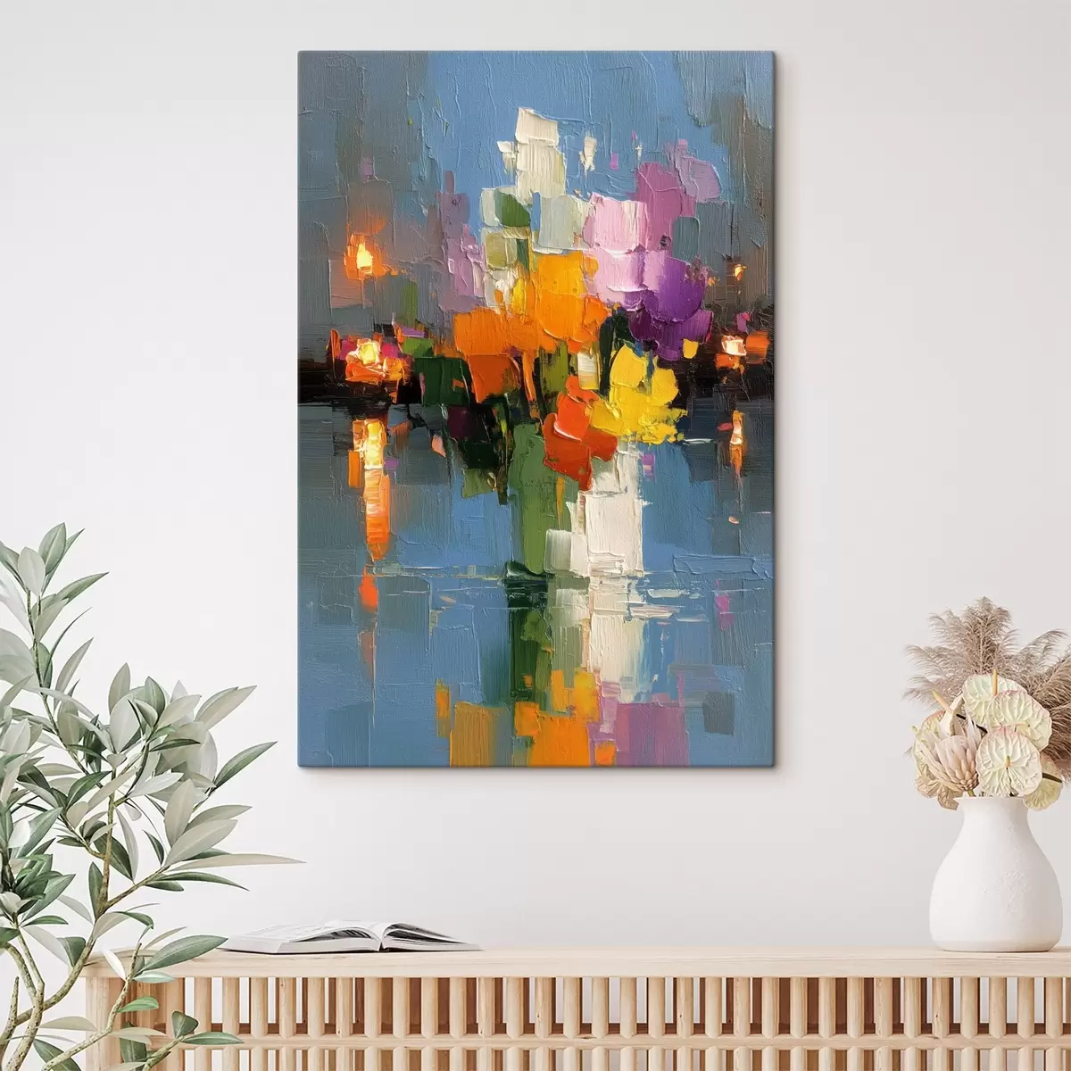 Tableau Abstraction urbaine : réflexion de la lumière dans l'eau s45243