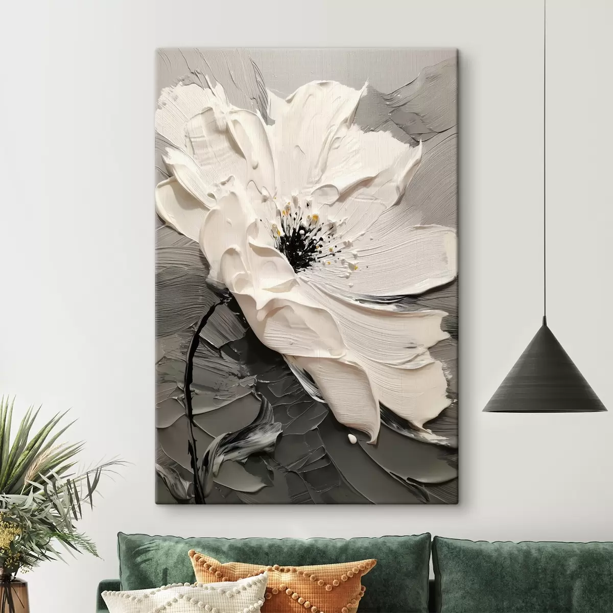 Tableau Elegant bloom : peinture moderne avec texture gaufrée s45246