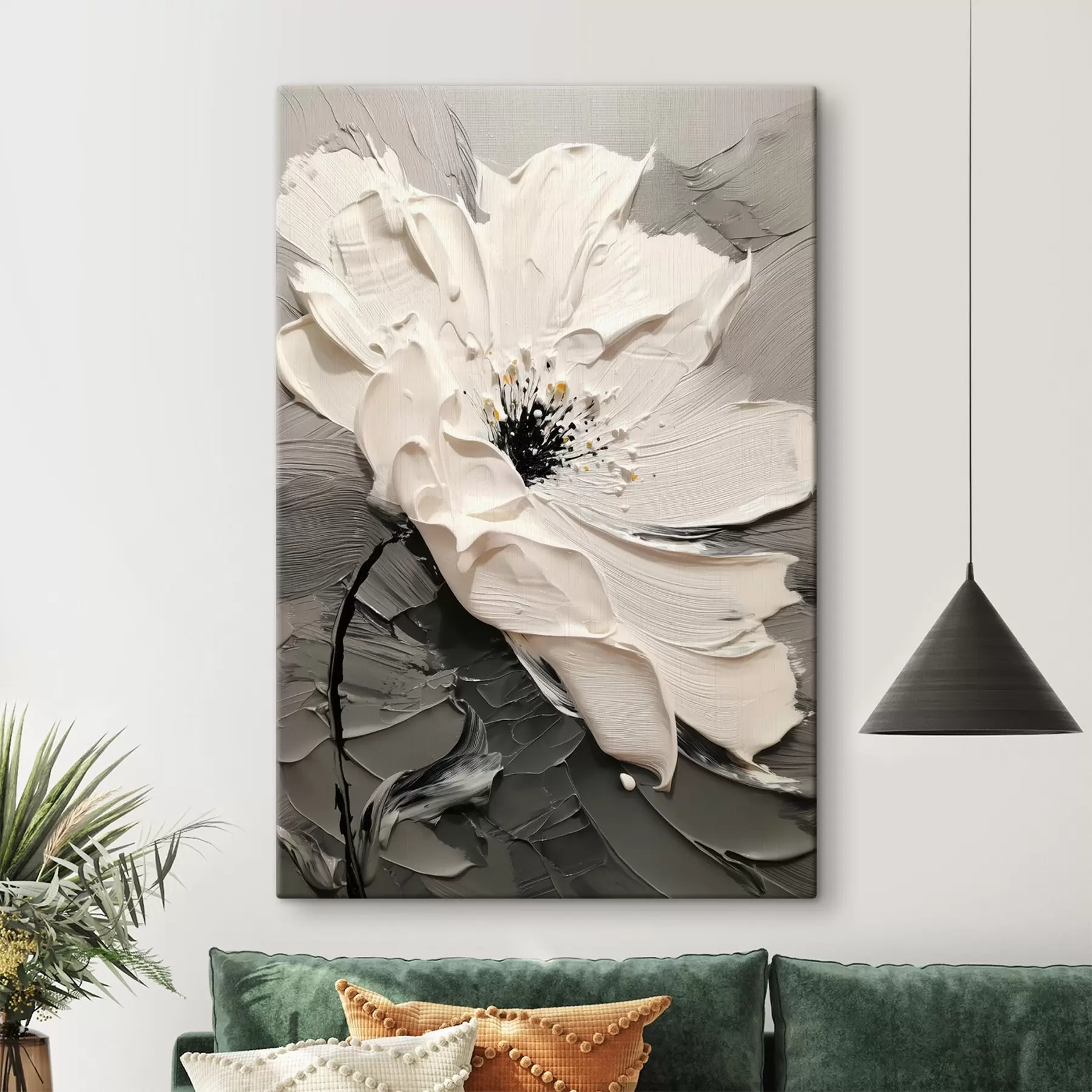 Tableau Elegant bloom : peinture moderne avec texture gaufrée s45246