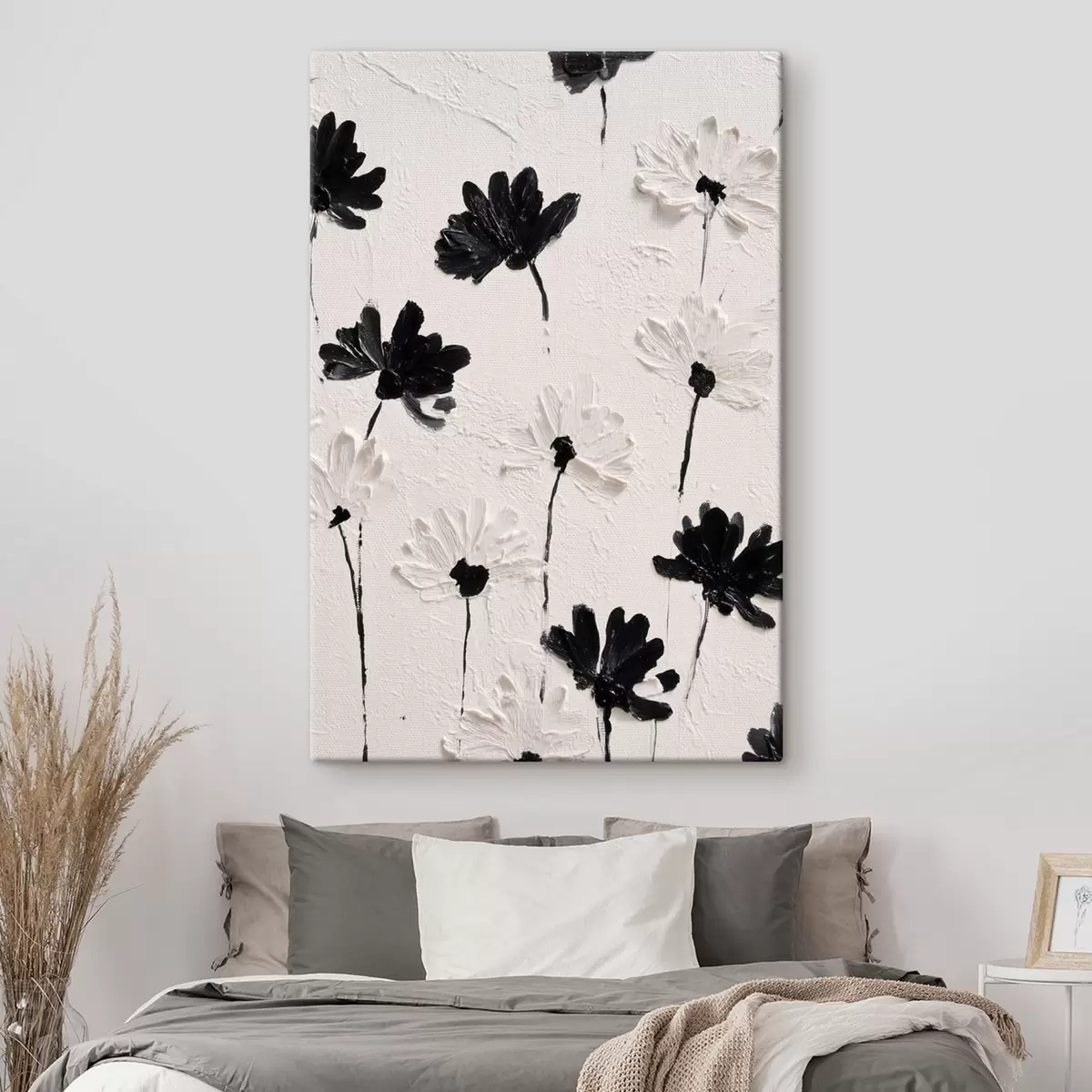 Tableau Fleurs volumétriques : composition d'empâtements dans des tons monochromes s45247