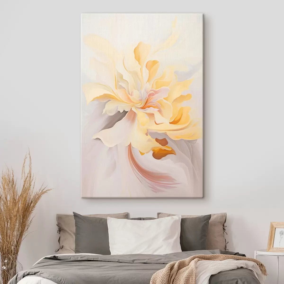 Tableau Fleur délicate : peinture abstraite dans les tons pastel s45256