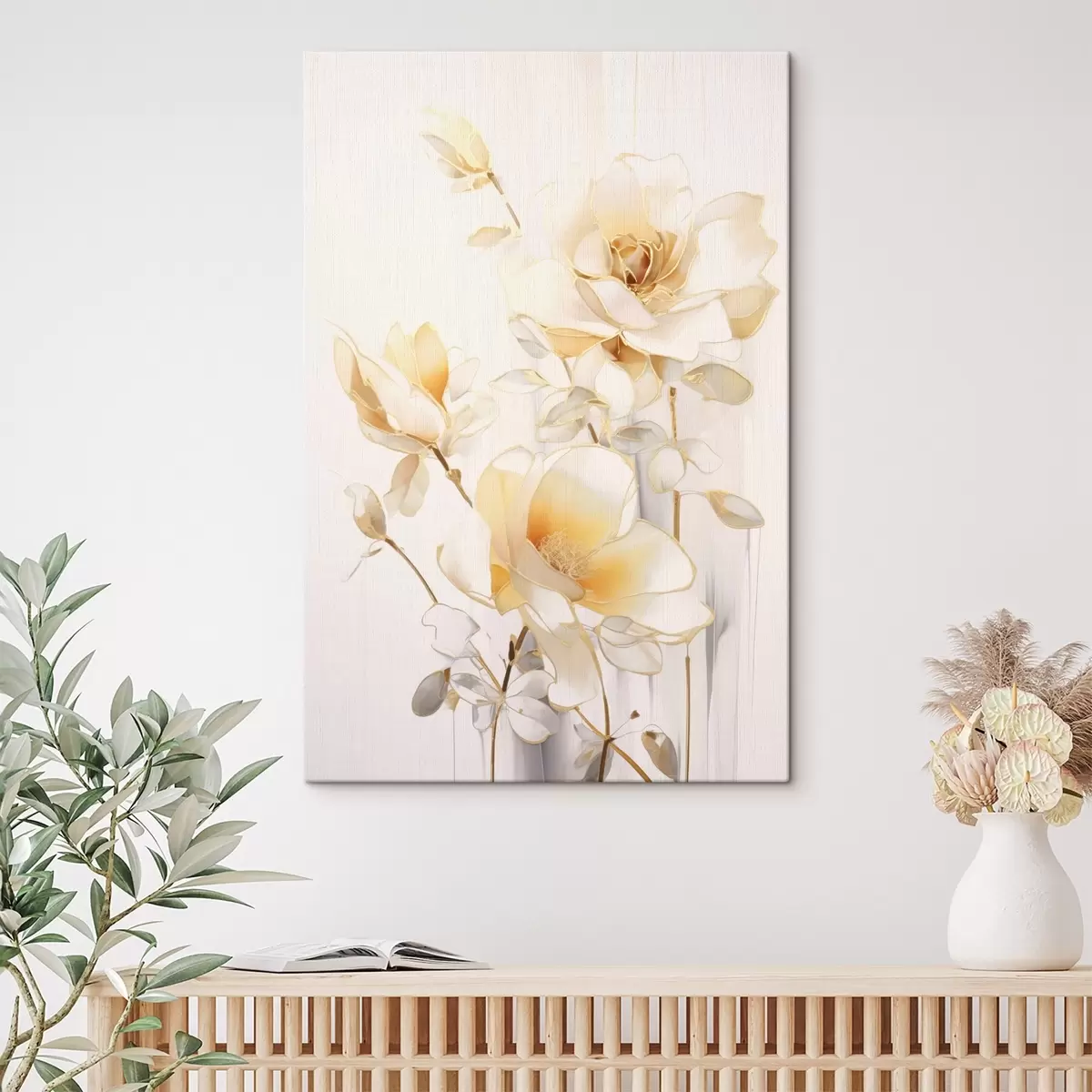 Tableau Fleurs légères : art moderne aux teintes douces s45258